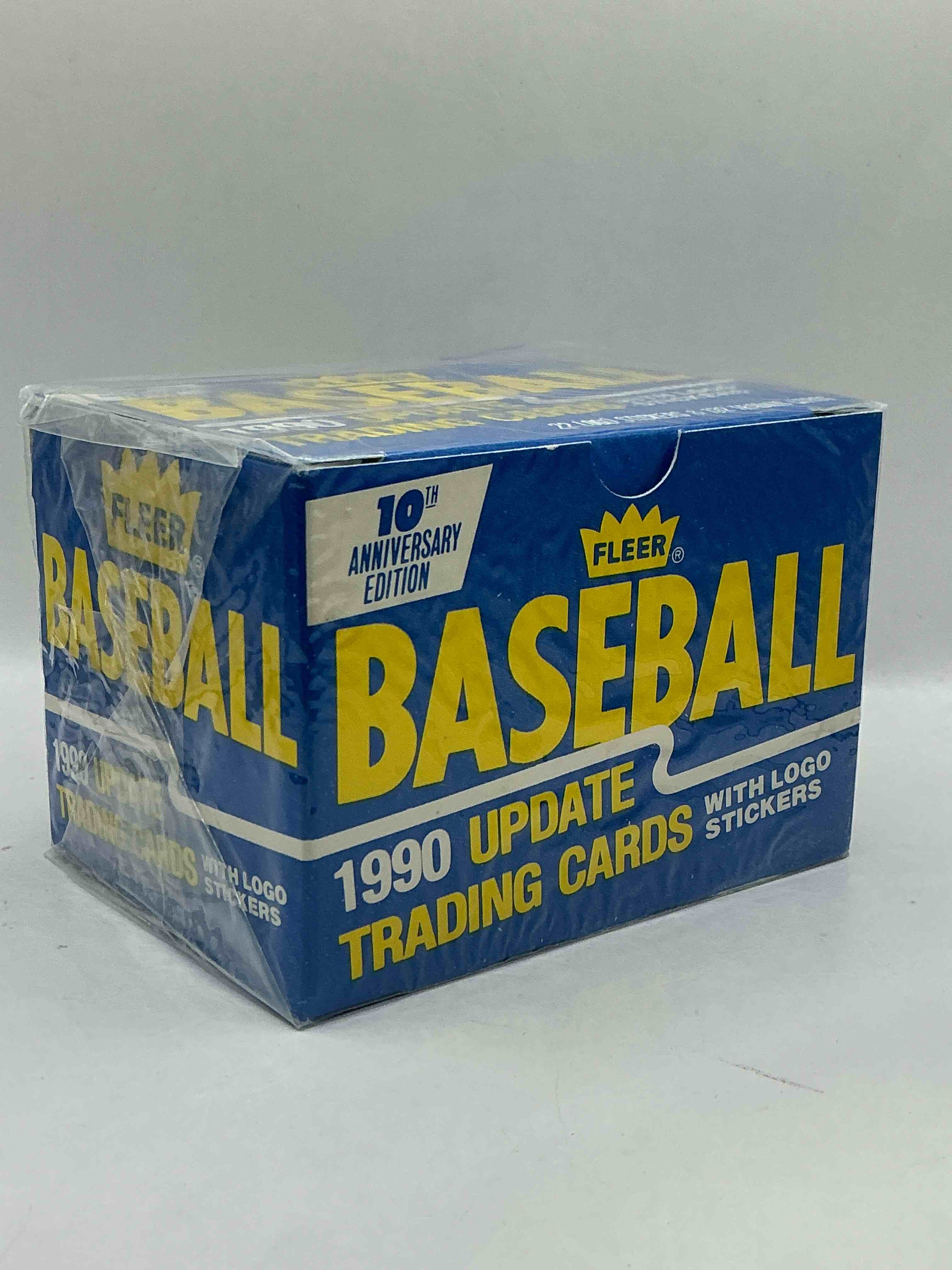 1990 update trading cards! 132 cards! fleer baseball unopened sports card original box! search for valuable collectible ken griffey jr cards! logo & sticker cards included! 10th anniversary edition! 
