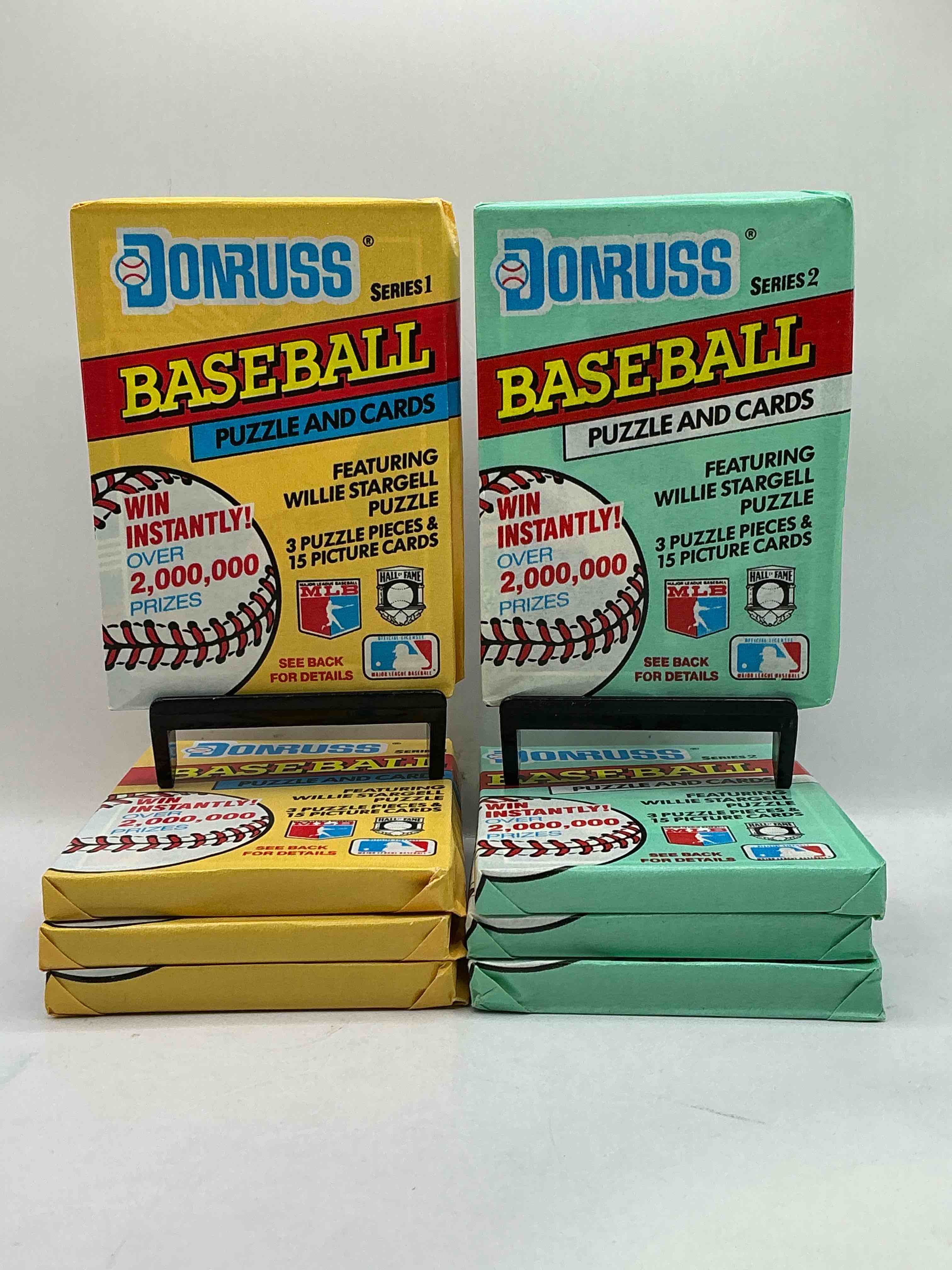 wow! 1991 donruss series 1 & 2 unopened baseball card wax packs! direct from original box! search for valuable ken griffey jr. sports trading cards!