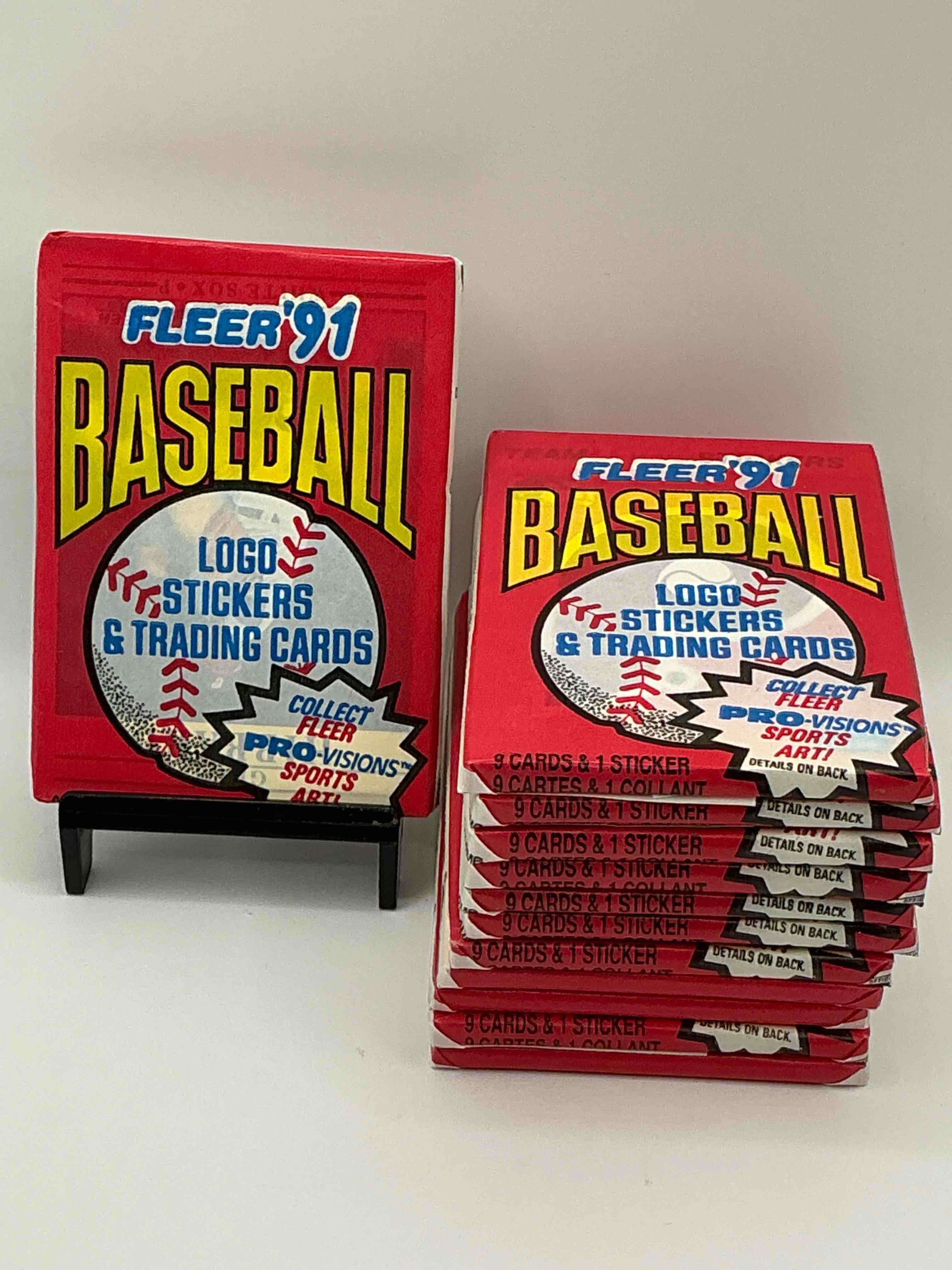 1991 fleer baseball unopened wax pack, direct from original sealed retail case search for griffey jr. & barry bonds "generation stars" combo card #710 (psa 10 value $200), nolan ryan, don mattingly & so much more!