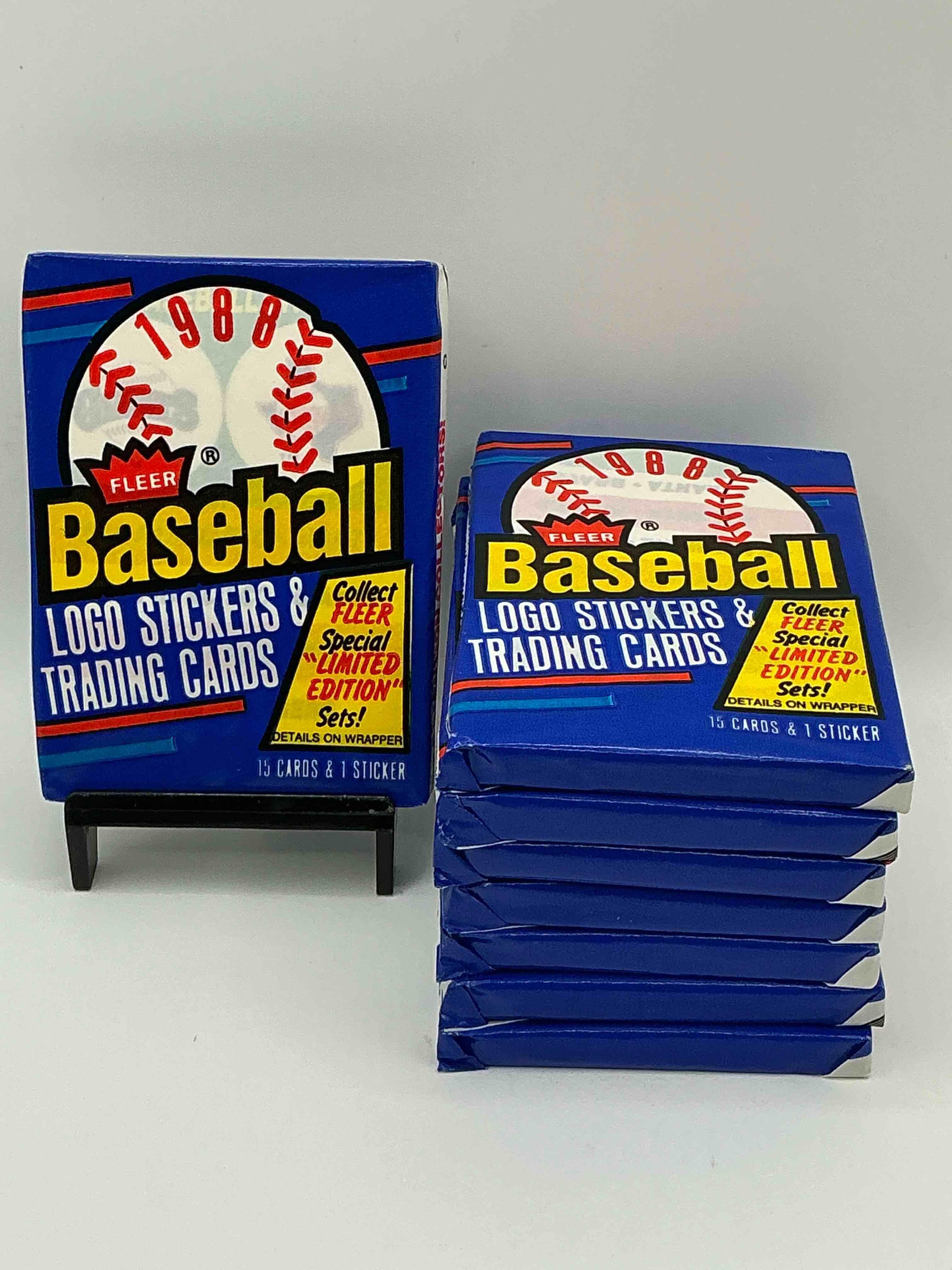 80's vintage! 1988 fleer baseball unopened packs! direct from original box! search for valuable don mattingly & nolan ryan cards!