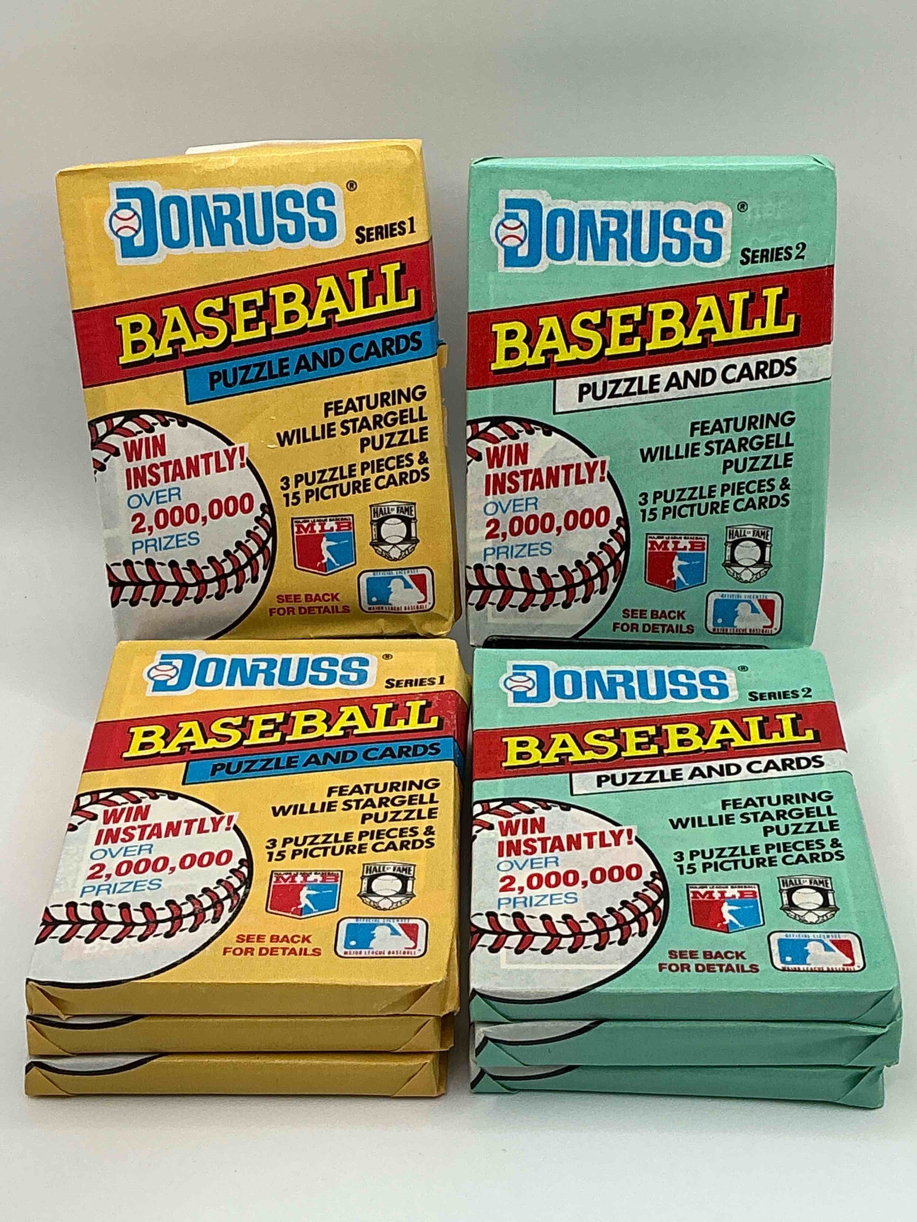 wow! 1991 donruss series 1 & 2 unopened baseball card wax packs! direct from original box! search for valuable ken griffey jr. sports trading cards!