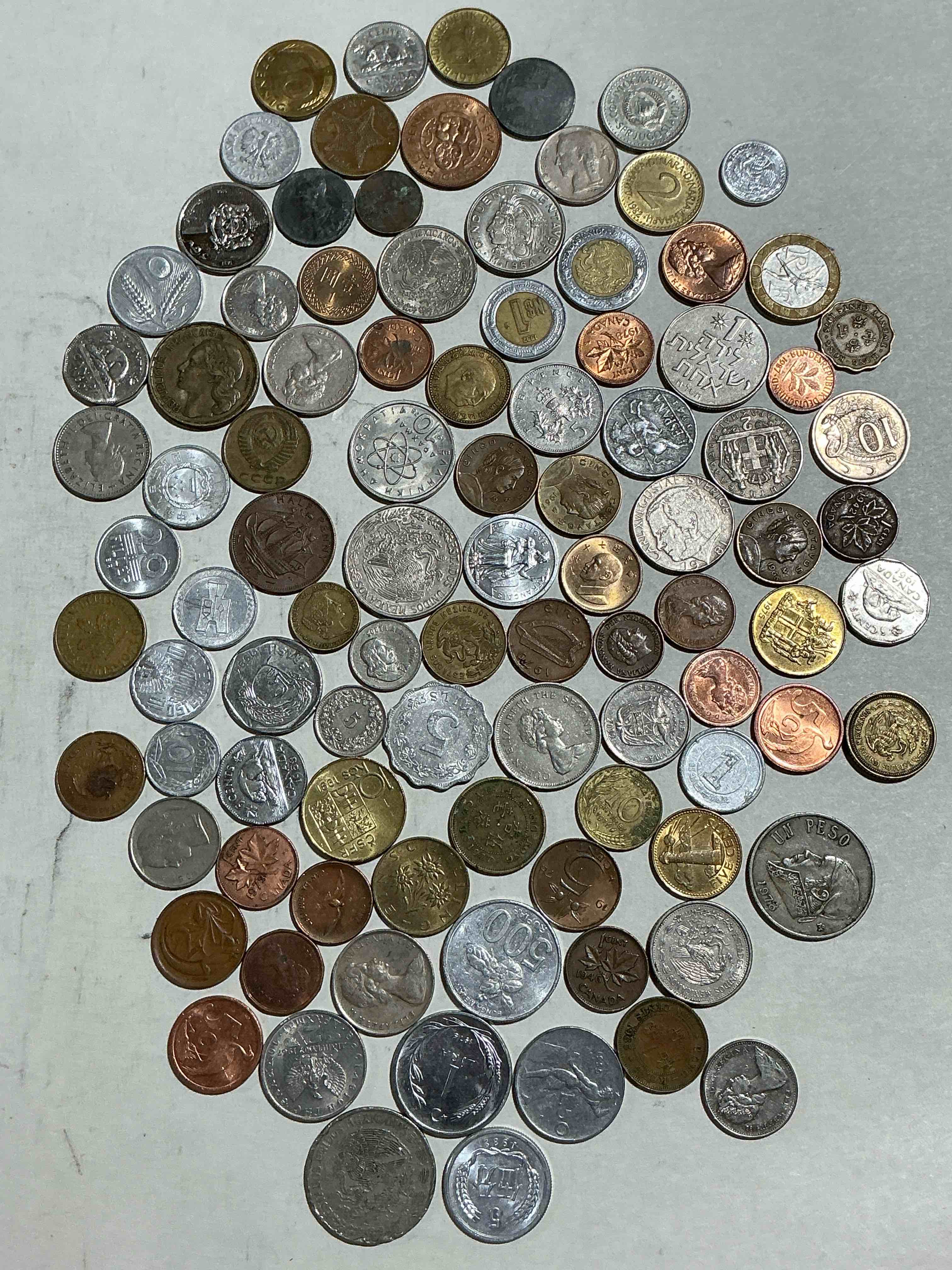 Condition photo showing Good Condition for World Coins, Antique & Vintage! Each Lot Is Unique! Many Different Years, Countries, Sizes & Exotic Places. This Cool Collection Of Antique Coins From Around The World Is Loads Of Fun! Have Fun Identifying Each Coin & Country As A Great Educational Tool! A Great Investment Too!