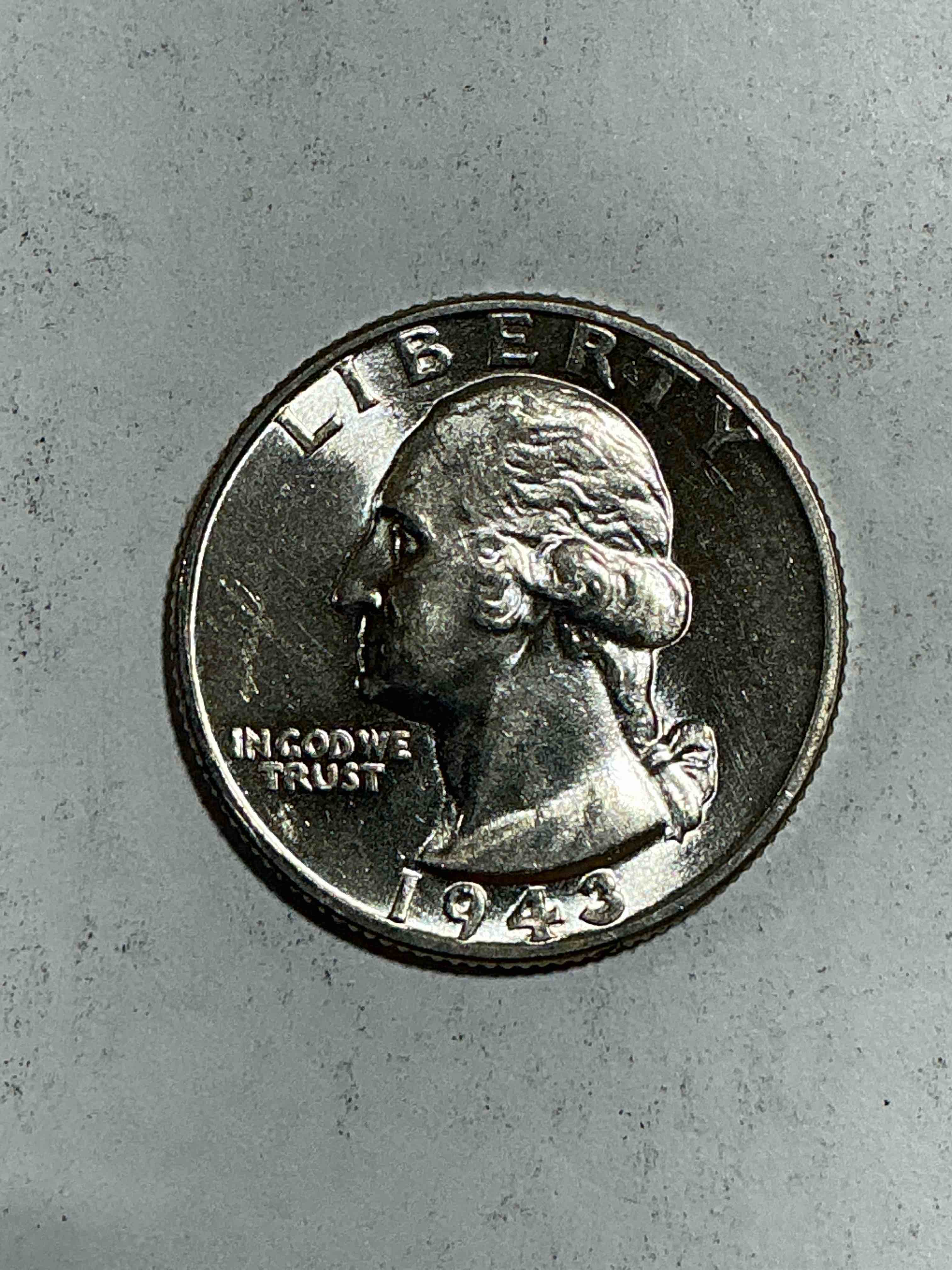 george washington brilliant uncirculated world war ii silver! pre 1965 u.s. quarter dollar coins were actually silver, here are great examples of awesome, pristine george washington silver quarter, stunning & uncirculated! rare mints! great for investing in precious metals! these coins were minted at 90% silver and 10% copper, giving them a net weight of .18084 ounces of pure silver per coin! very hard to find, stunning! invest in fine u.s. silver!