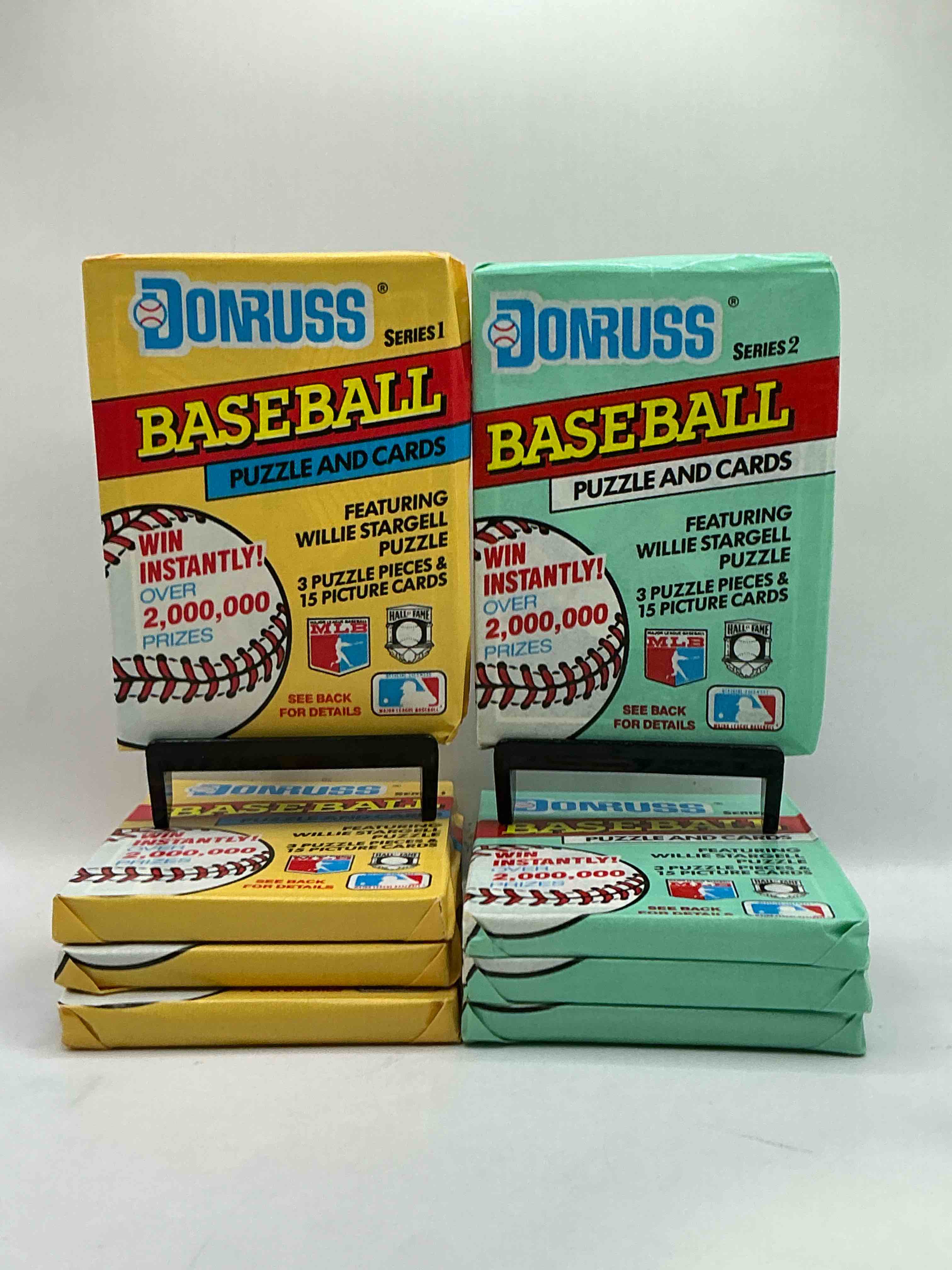 wow! 1991 donruss series 1 & 2 unopened baseball card wax packs! direct from original box! search for valuable ken griffey jr. sports trading cards!