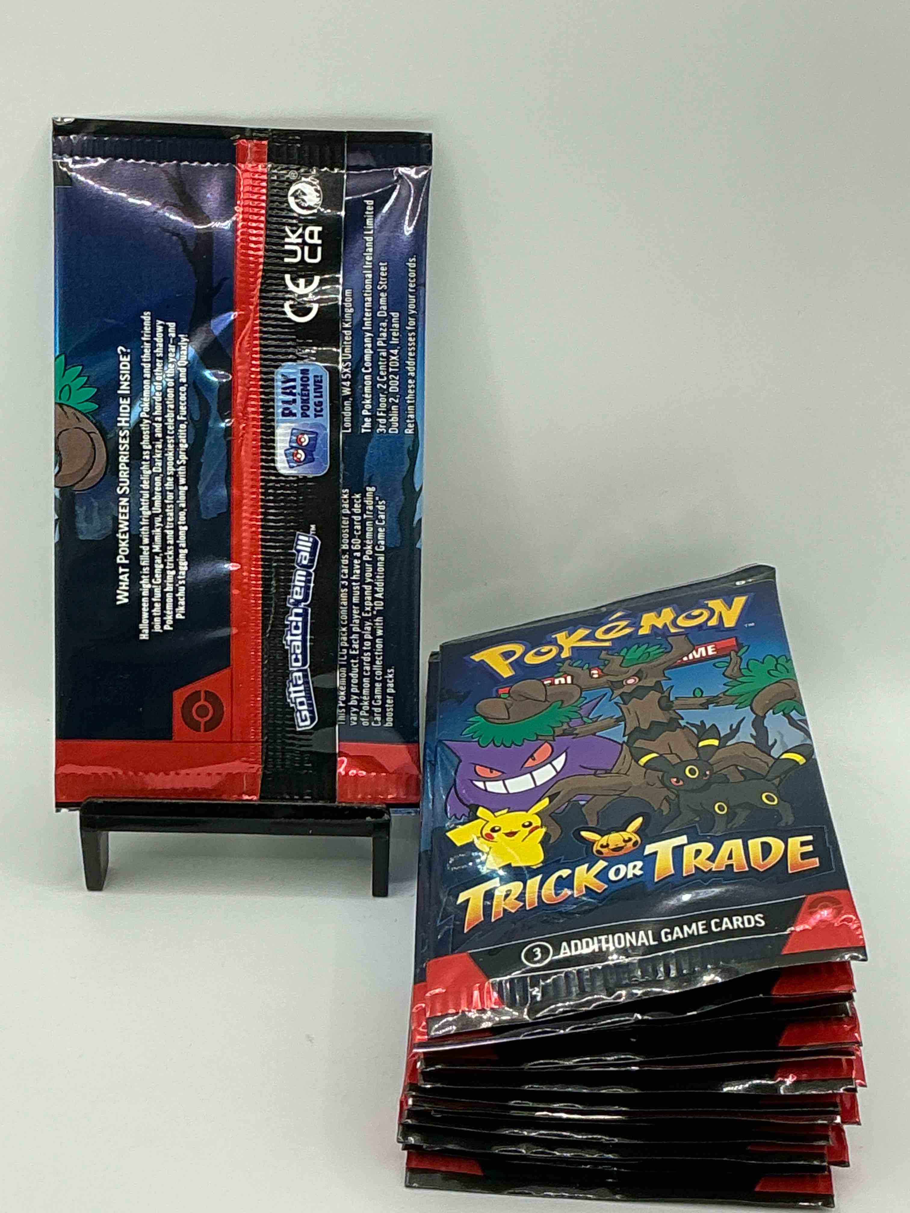 Condition photo showing New/Like New for Pokémon Packs! Spooky Trick Or Trade Unopened Packs! 3 Cards Per Pack, From 2024! Look For Legendary Monsters!