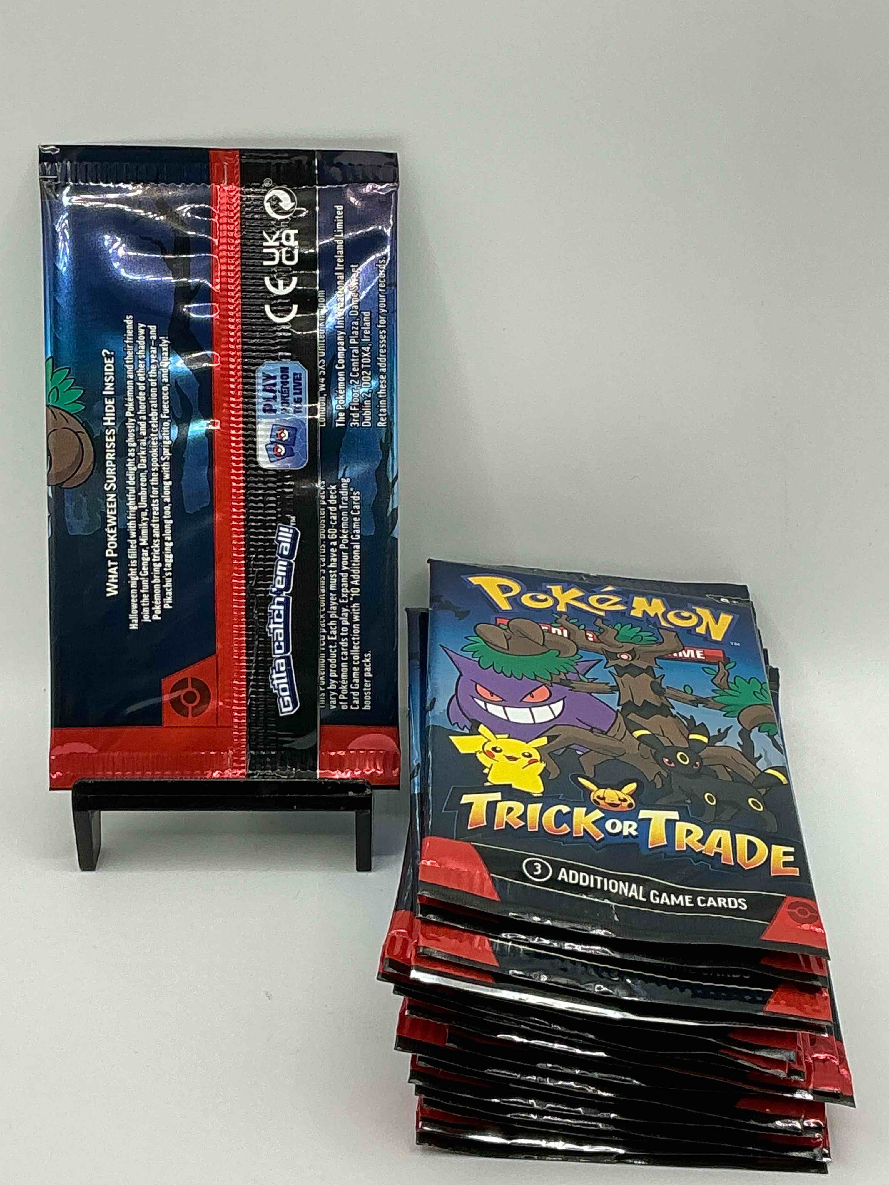 Condition photo showing New/Like New for Pokémon Packs! Spooky Trick Or Trade Unopened Packs! 3 Cards Per Pack, From 2024! Look For Legendary Monsters!