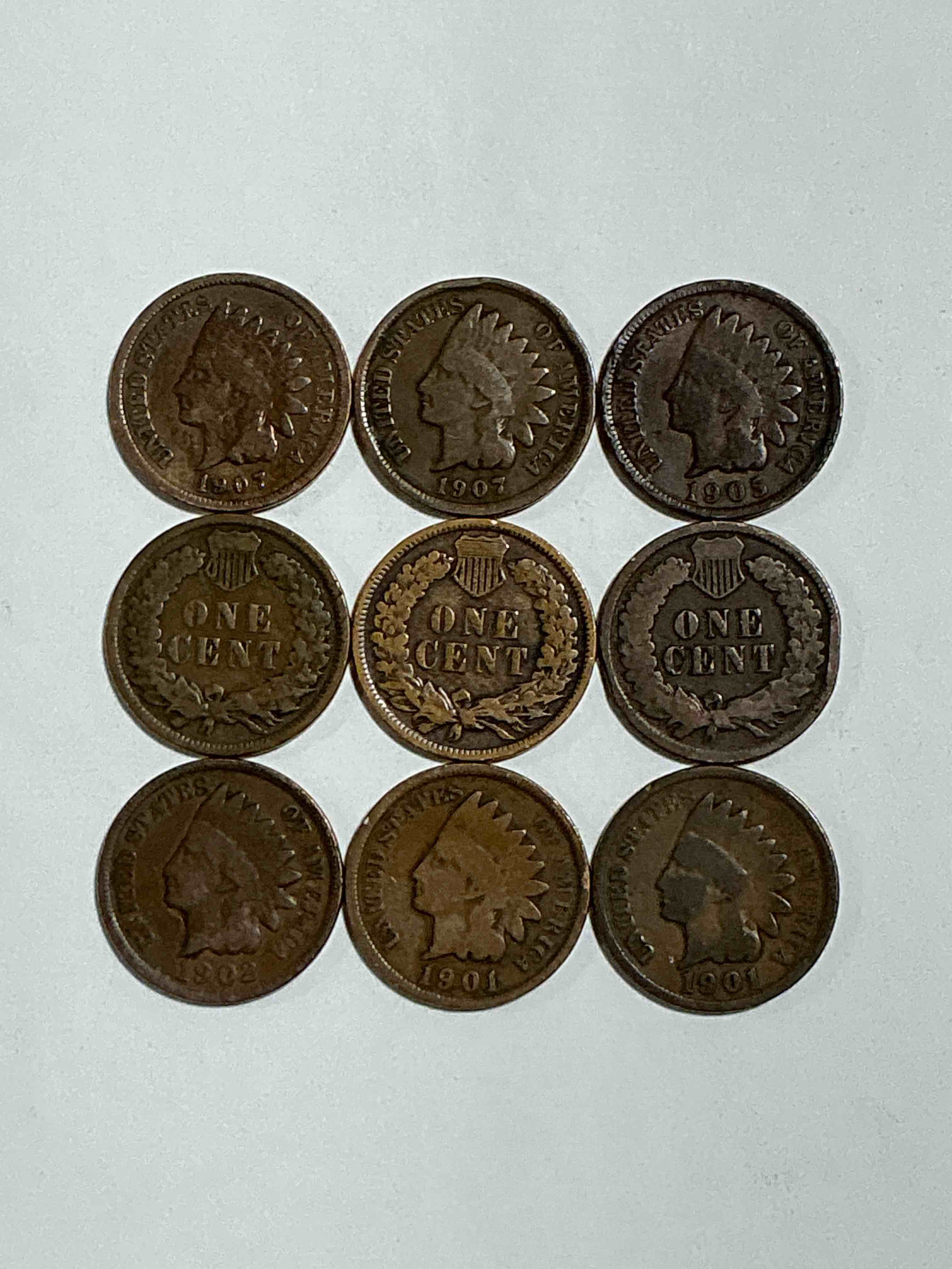 Condition photo showing Good Condition for Indian Head Pennies! These Gorgeous U.S. Pennies Were Minted From 1859-1909 & Have Become Serious Collector Items! The "Indian Head" Design Is Actually A Representation Of Lady Liberty Wearing An Indian Headdress. Here Are Beautiful, Well-Kept Examples Representing Many Different Mint Years! Great For Collecting, Investing & Learning History, & Rare With Visible Dates!