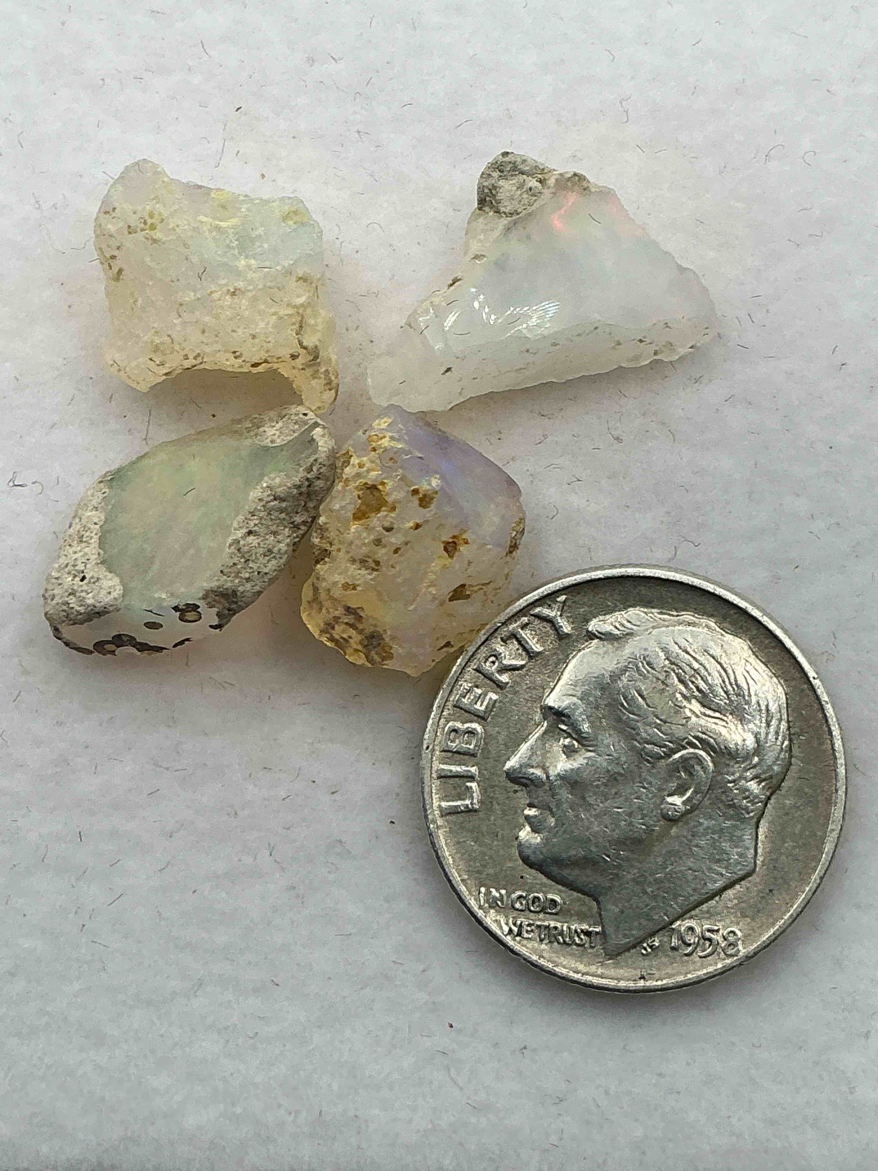 Condition photo showing Good Condition for Opal Precious Gemstone, Authentic! Opal Gemstone, Cut And/Or Faceted & Polished! Opals Are Famous For Their. Stunning Clarity & Hues & Likely Originate From Ethiopia. Opals Are Believed To Promote Hope, Purity & Love. The U.S. Dime In Image Is For Size Reference Only (Not Included). Own An Amazing, Stunning, Unique Opal Gemstone!