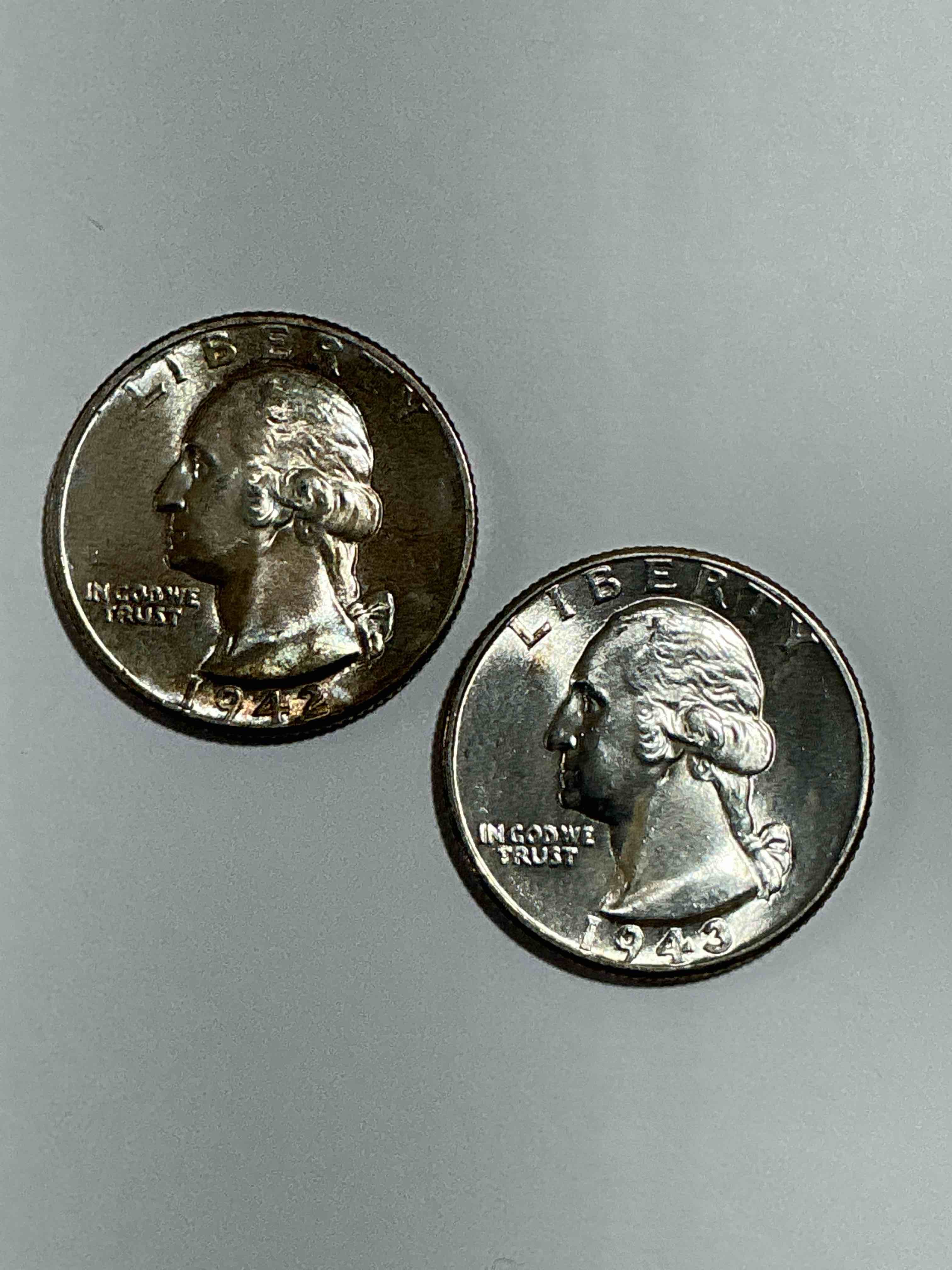 George Washington Brilliant Circulated World War II Silver! Pre 1965 U.S. Quarter Dollar Coins Were Actually Silver, Here Are Great Examples Of Awesome, Pristine George Washington Silver Quarter, Stunning & Circulated! Rare Mints! Great For Investing In Precious Metals! These Coins Were Minted At 90% Silver and 10% Copper, Giving Them A Net Weight Of .18084 Ounces Of Pure Silver Per Coin! Very Hard To Find, Stunning! Invest In Fine U.S. Silver!