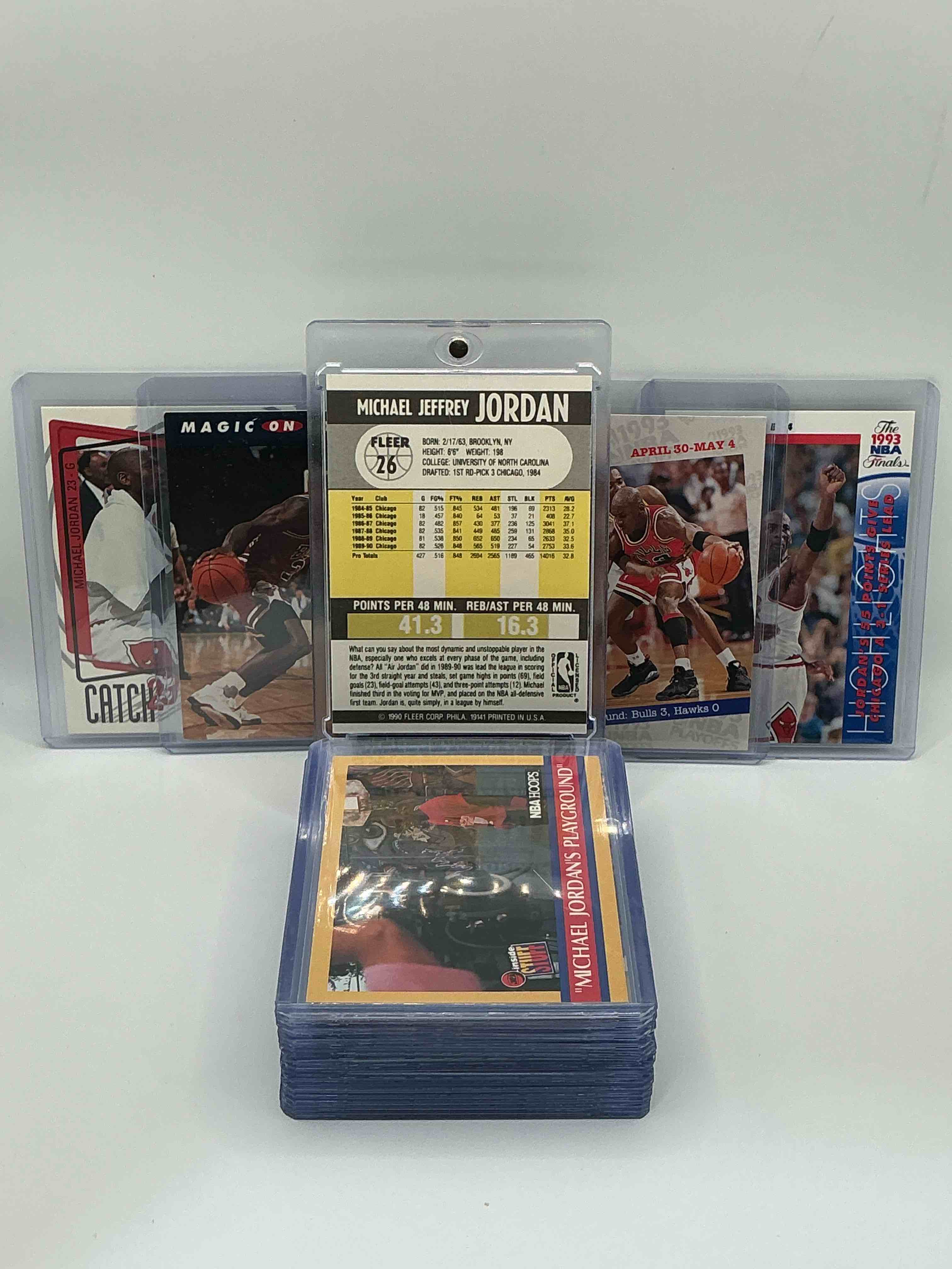 Condition photo showing New/Like New for Michael Jordan Craziness! Lot Of 24 Of The Best Michael Jordan Cards From Every Era! Don’t Miss This Chance To Own These Crazy Pieces Of History! WOW!