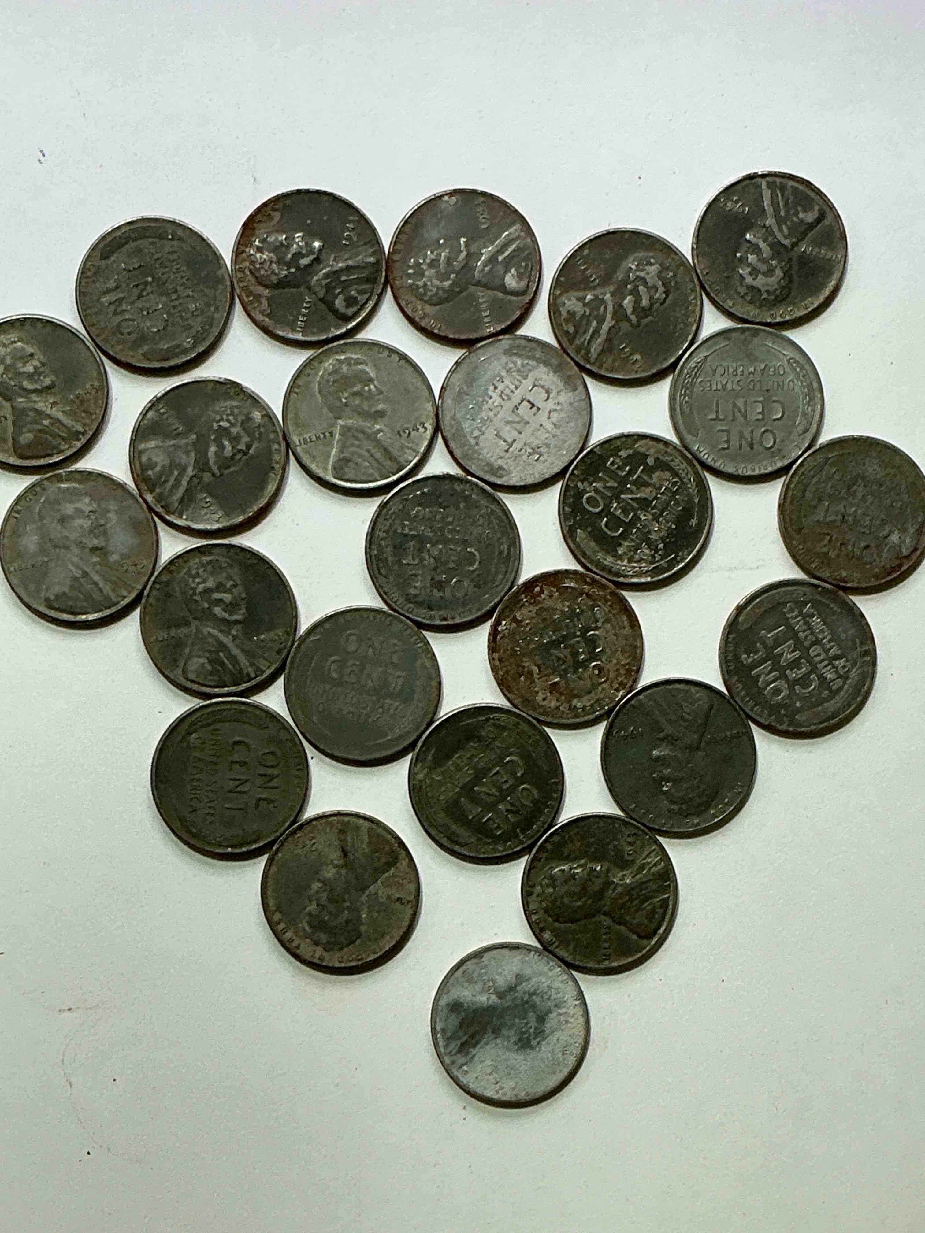 Condition photo showing Good Condition for 1943 World War Il History! Did You Know That In 1943 Copper Was So Valuable For Making Ammunition That The U.S. Treasury Made Pennies Out Of Steel?! 1943 STEEL Pennies Have Become Valuable, Rare Collector Items! Up For Auction Are Rare WWII Steel Pennies Appearing Circulated. Own Pieces Of World War II History That Are An Awesome Investment!