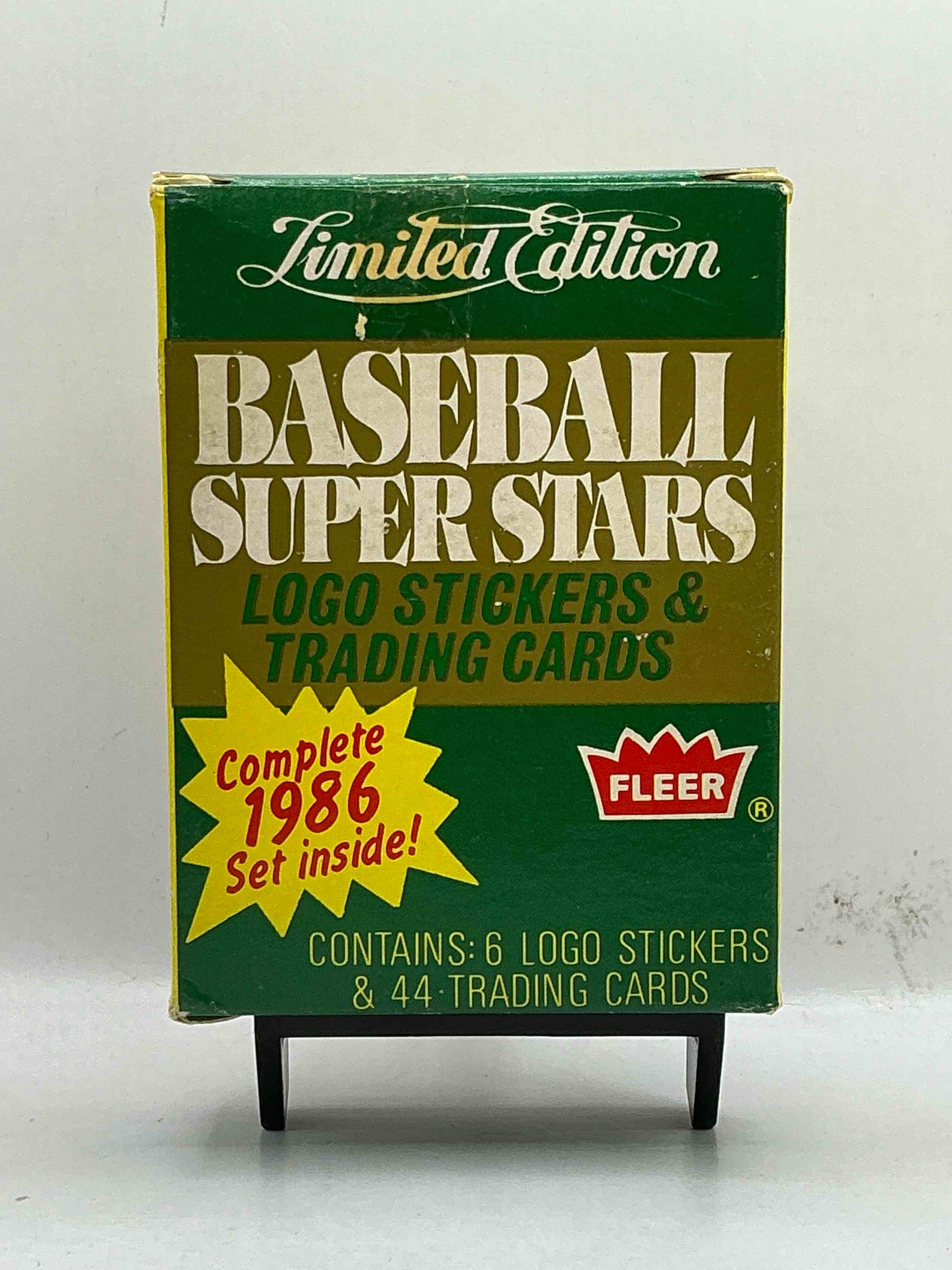 Limited Edition Baseball Super Stars Logo Stickers! Complete 1986 Set Inside! WOW! Unopened! Fleer Complete Set, Wade Boggs, George Brett, Tony Gwynn, Rickey Henderson & More!