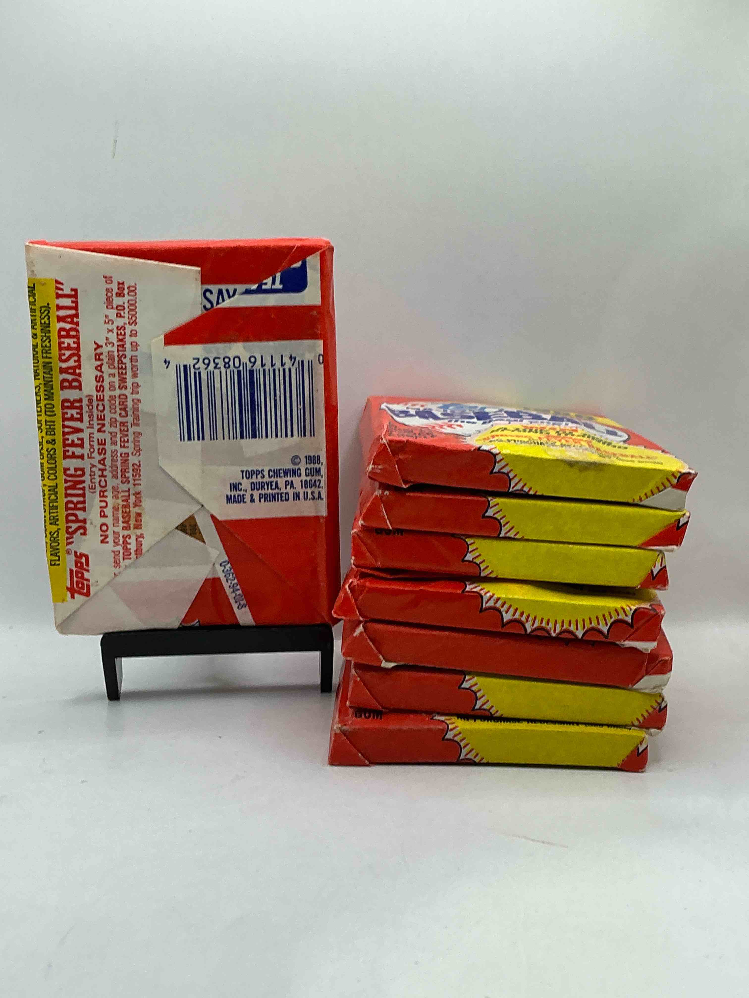 Condition photo showing New/Like New for 80's Baseball Fan's Rejoice! 1988 Topps Baseball Unopened Wax Packs Full Of Collectible Trading Cards! Search For Valuable Don Mattingly "World Of Baseball" & Nolan Ryan Cards Worth Hundreds In Perfect Condition!