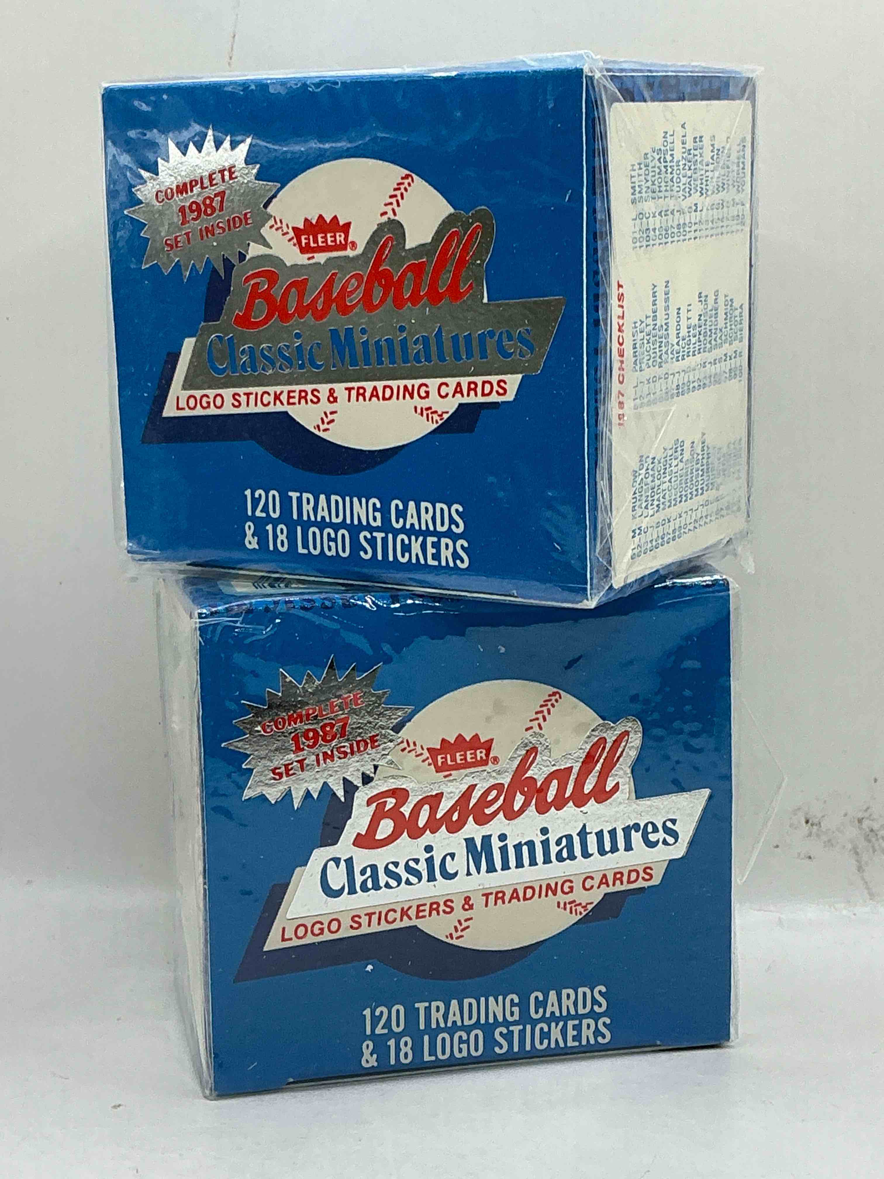 1987 Fleer Baseball Updated Mini Series Set Box! Logo Stickers & Trading Cards, Look For Your Favorite Baseball Legends! Mattingly, Ripken, Puckett & More! Search For These Legends & More In This 1987 Fleer Baseball Still Originally Wrapped Box!