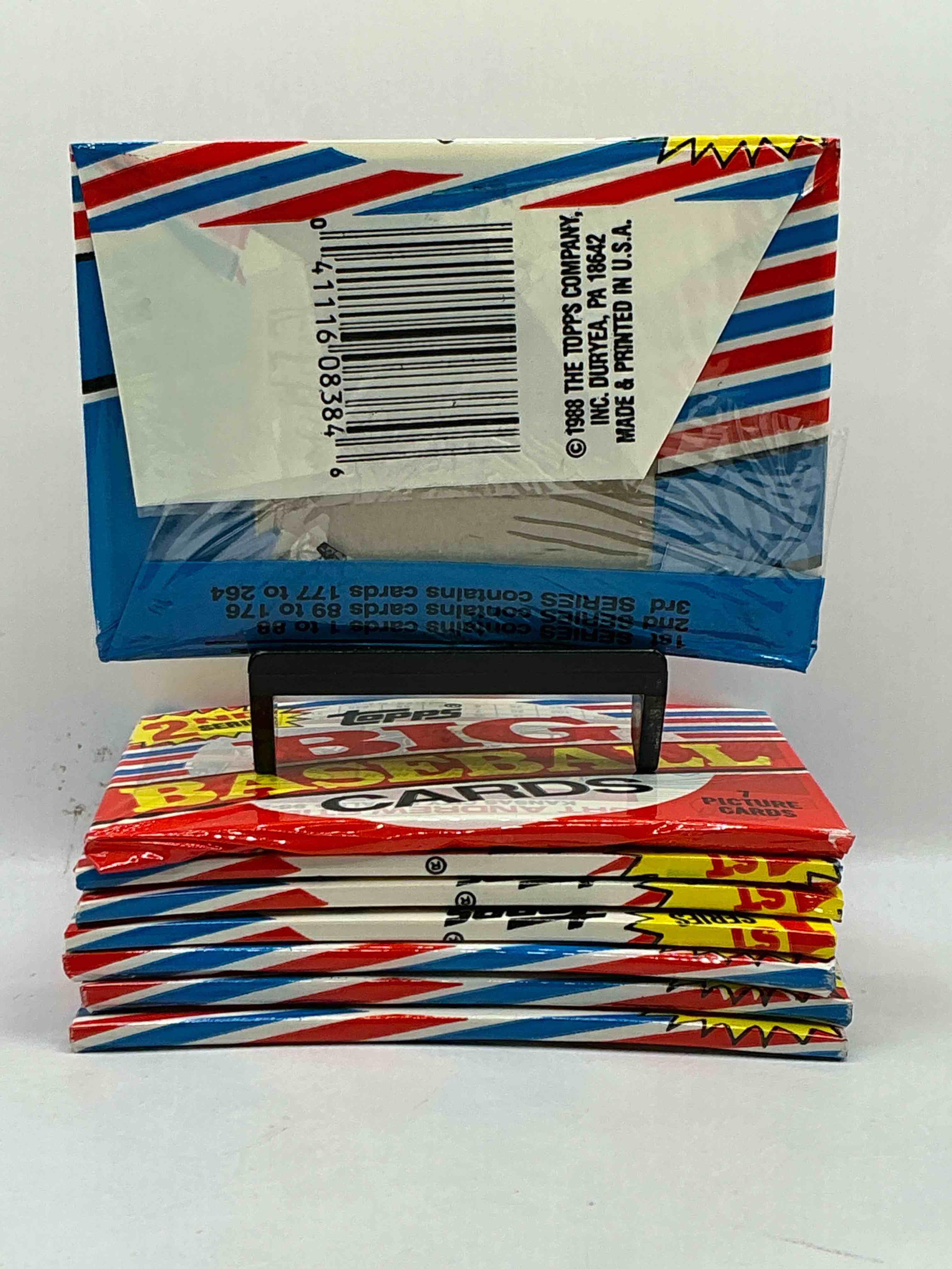 Condition photo showing New/Like New for 1988 Topps Big Baseball Sealed Card Packs Direct From Original Retail Case. Getting Harder & Harder To Find! Search For Bo Jackson, Roger Clemons & Tons Of 80's Stars In These Fun Cards You Rarely See!