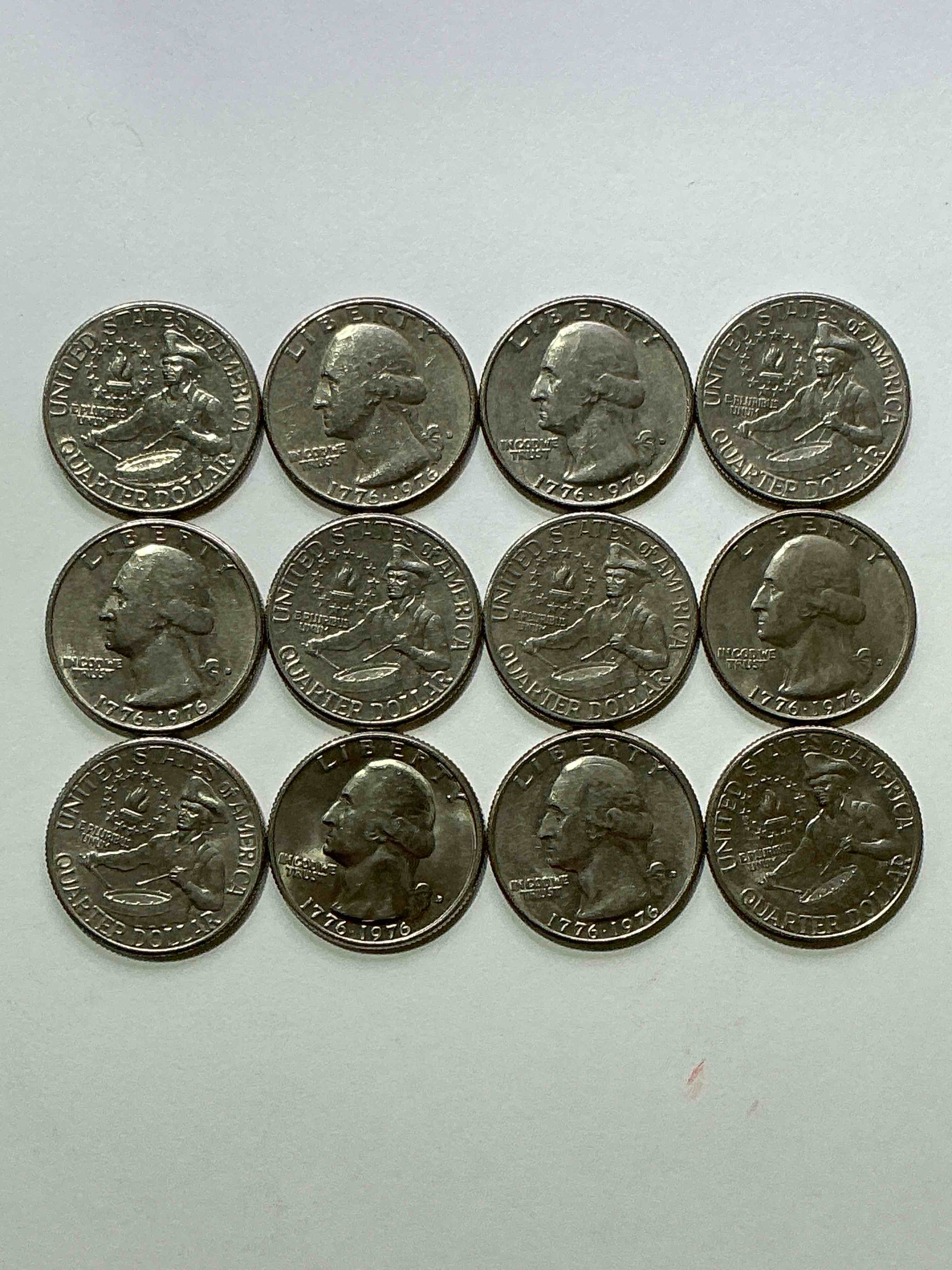 Condition photo showing Good Condition for 1976 Bicentennial Bliss! Quarters! In 1976 The U.S. Mint Produced Coins Celebrating The 200 Year Anniversary Of America. Up For Auction Are Awesome Examples Of Bicentennial Quarters Produced For This... The Infamous 200 Year Anniversary Edition! Highly Desirable For Collectors! Own Pieces Of History & Get Ready For America's 250 Year Anniversary Coming Soon!