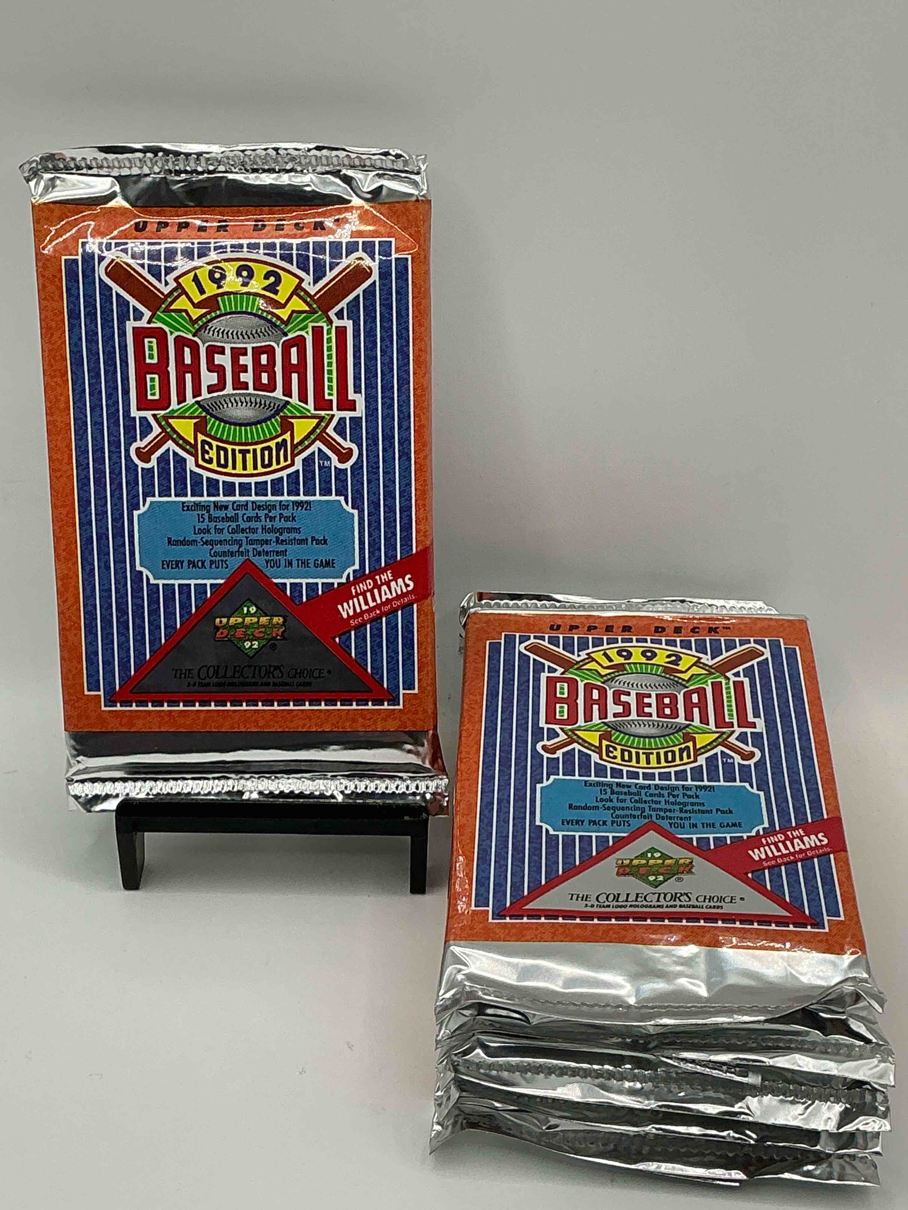 1992 upper deck baseball sealed sports & collectible card pack, direct from original sealed retail case! search for ultra rare & valuable ted williams & johnny bench signed insert cards as well as deion sanders, ken griffey jr., nolan ryan & so much more!