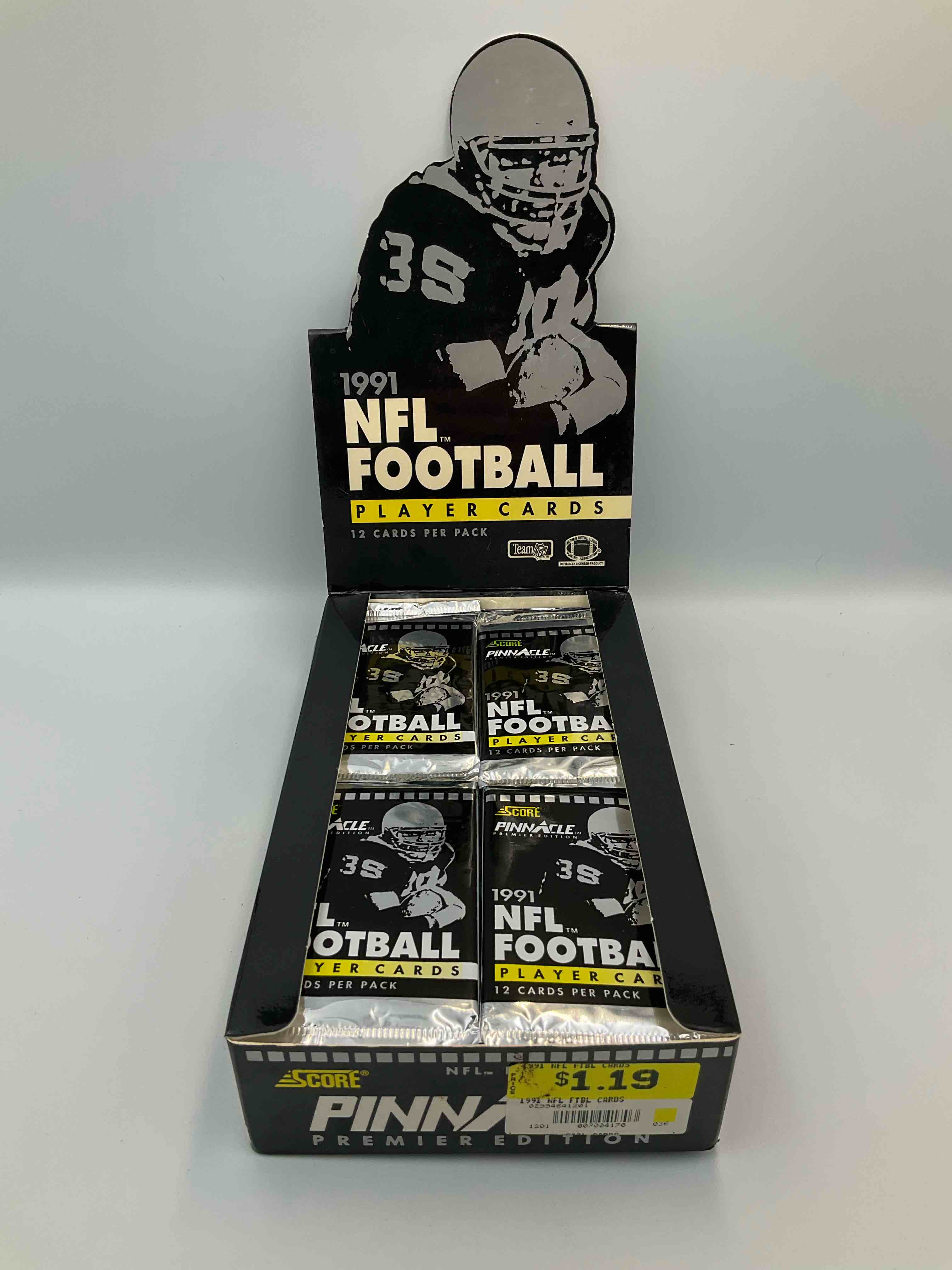 Condition photo showing New/Like New for 1991 Pinnacle Premier Edition Score Unopened Sports Card Packs Direct From Original Box! Search For Valuable Emmitt Smith Cards & Other Stars!