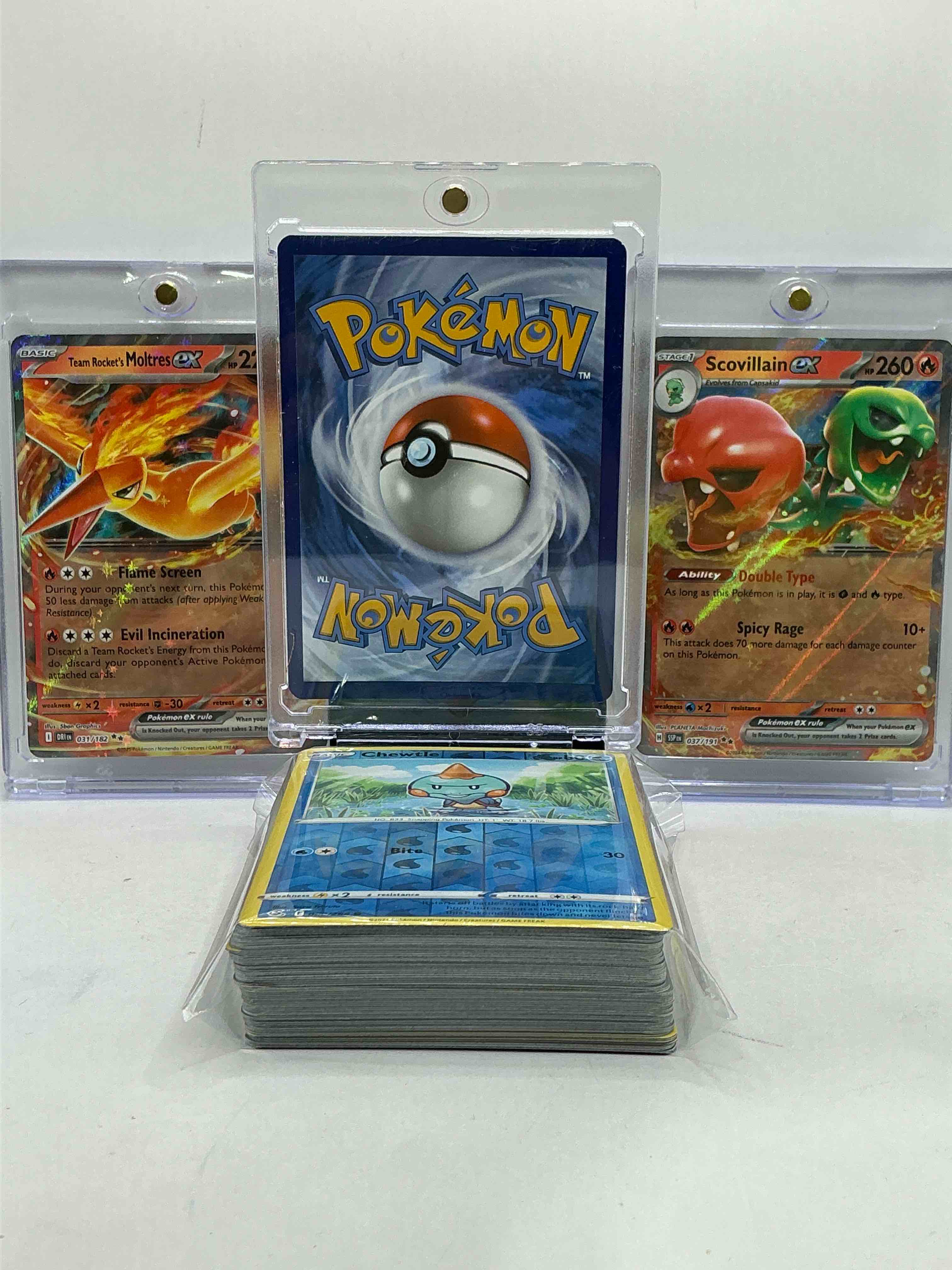 Condition photo showing New/Like New for Charizard EX, Moltres EX, Scovillain EX & More! Pokémon 50 Card Lot, Includes Commons, Legends, Heroes & More!