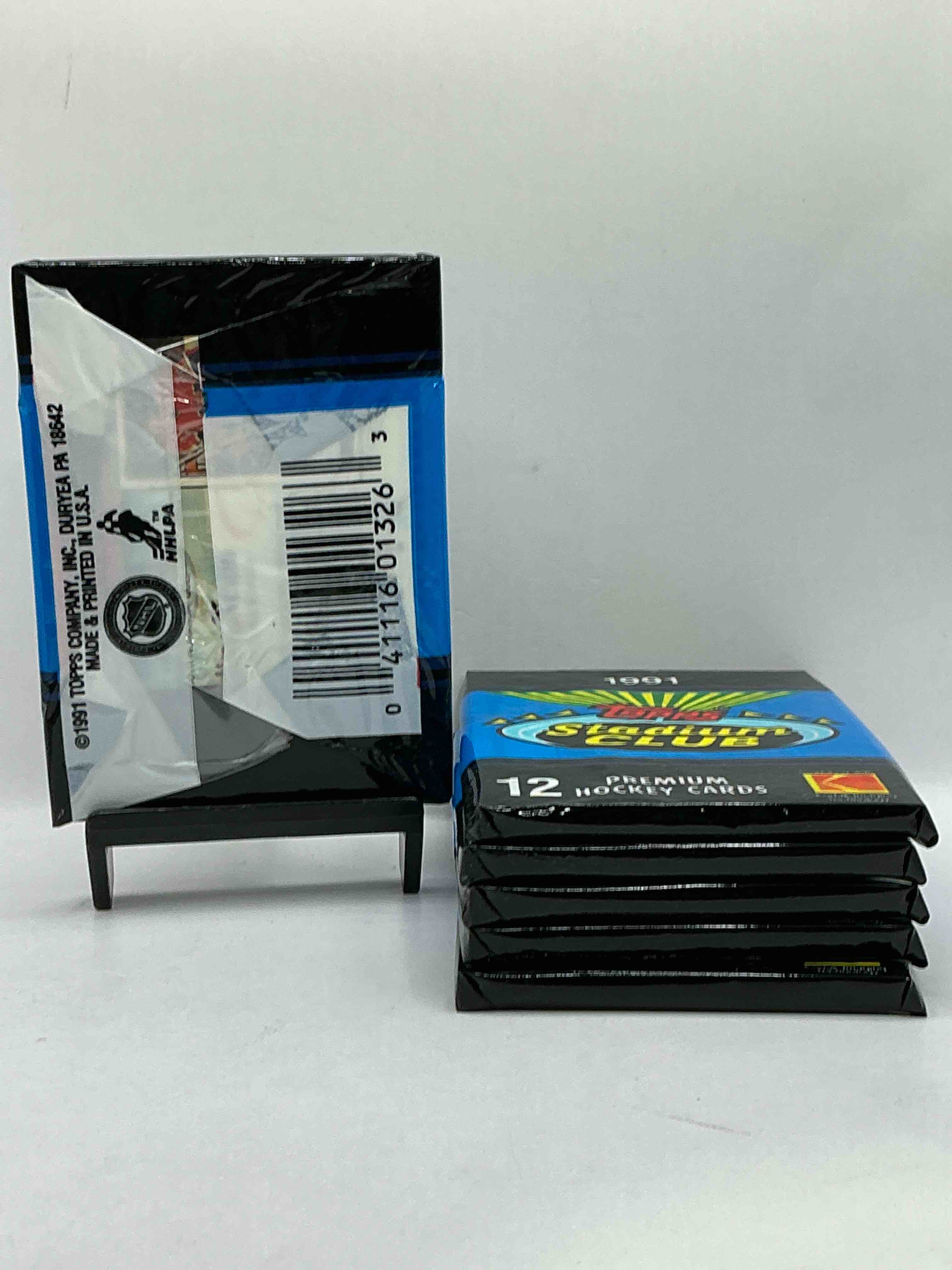 Condition photo showing New/Like New for Wow! 1991-92 NHL Topps Stadium Club Premiere Edition! Look for All Of Your Favorite Stars From The 90’s In These Rare Packs!