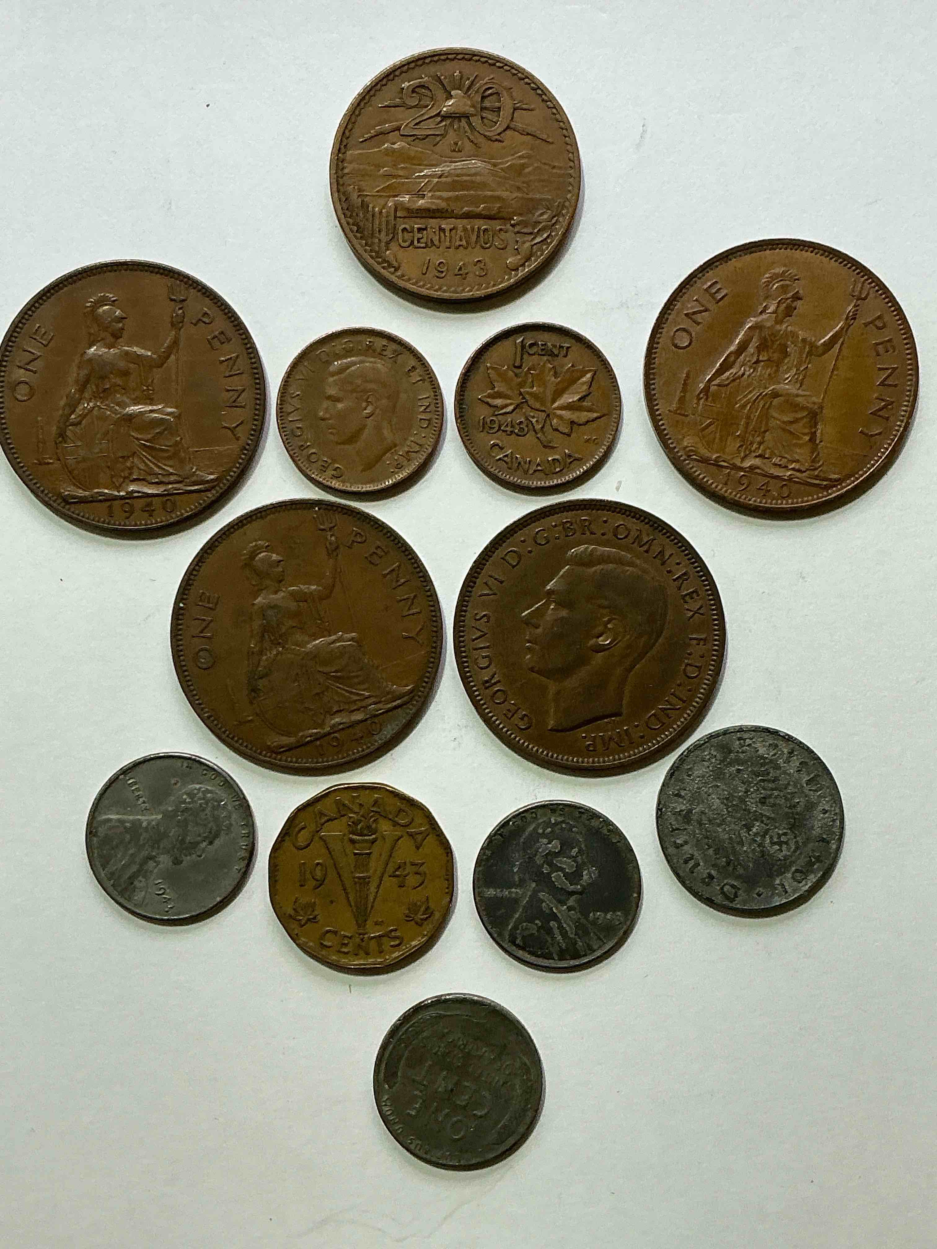 Condition photo showing Good Condition for World War Two Buffs Rejoice! Up For Auction Is An Awesome Collection Of World War II Era Coins (1939-1945) From Around The World! Really Hard To Collect & Find In One Place! Really Cool Pieces Of History!