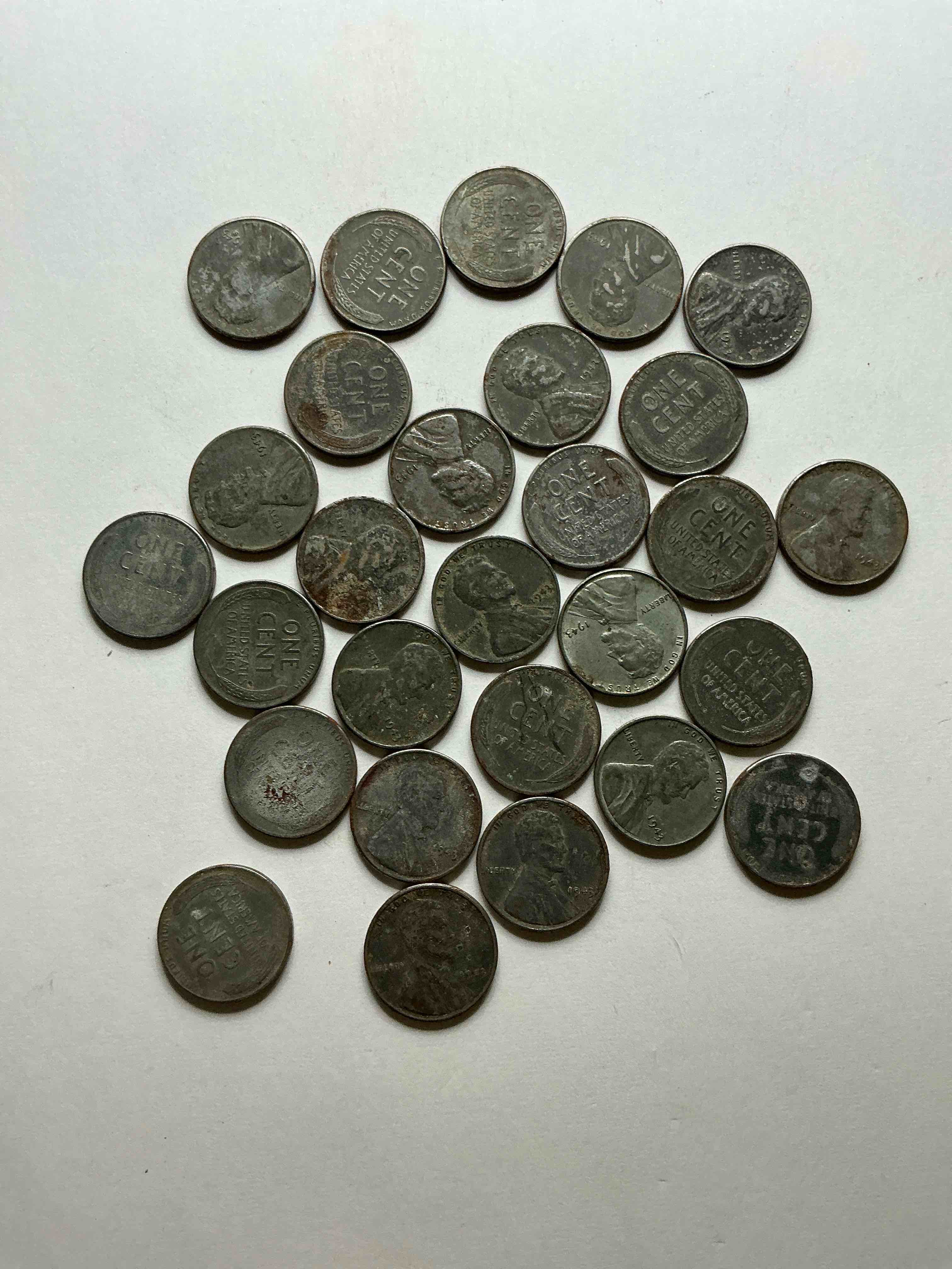 Condition photo showing Good Condition for 1943 World War Il History! Did You Know That In 1943 Copper Was So Valuable For Making Ammunition That The U.S. Treasury Made Pennies Out Of Steel?! 1943 STEEL Pennies Have Become Valuable, Rare Collector Items! Up For Auction Are Rare WWII Steel Pennies Appearing Circulated. Own Pieces Of World War II History That Are An Awesome Investment!