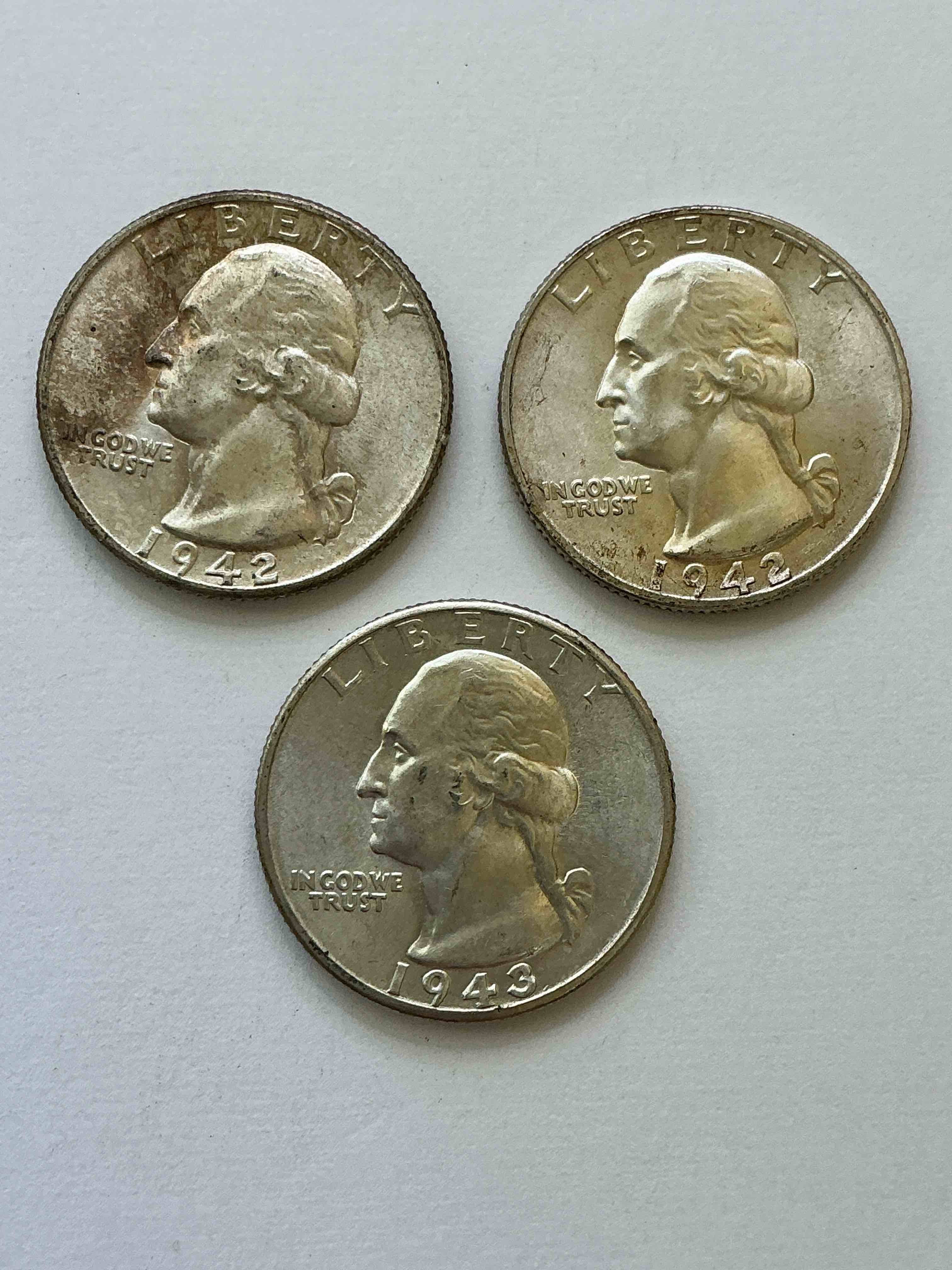 George Washington Brilliant Silver! Pre 1965 U.S. Quarter Dollar Coins Were Actually Silver, Here Are Two Great Examples Of Awesome, Pristine George Washington Silver Quarters, Stunning & Circulated! Rare Mints! Great For Investing In Precious Metals! These Coins Were Minted At 90% Silver and 10% Copper, Giving Them A Net Weight Of .18084 Ounces Of Pure Silver Per Coin! Very Hard To Find & Stunning! Invest In Fine U.S. Silver!