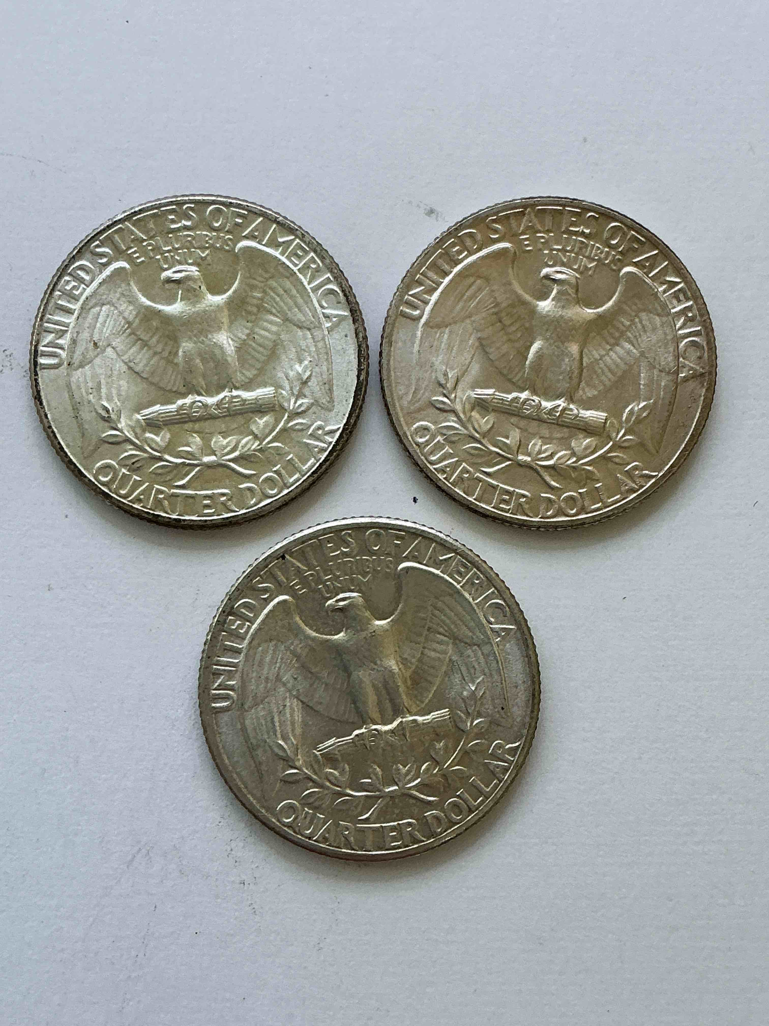 Condition photo showing New/Like New for George Washington Brilliant Silver! Pre 1965 U.S. Quarter Dollar Coins Were Actually Silver, Here Are Two Great Examples Of Awesome, Pristine George Washington Silver Quarters, Stunning & Circulated! Rare Mints! Great For Investing In Precious Metals! These Coins Were Minted At 90% Silver and 10% Copper, Giving Them A Net Weight Of .18084 Ounces Of Pure Silver Per Coin! Very Hard To Find & Stunning! Invest In Fine U.S. Silver!