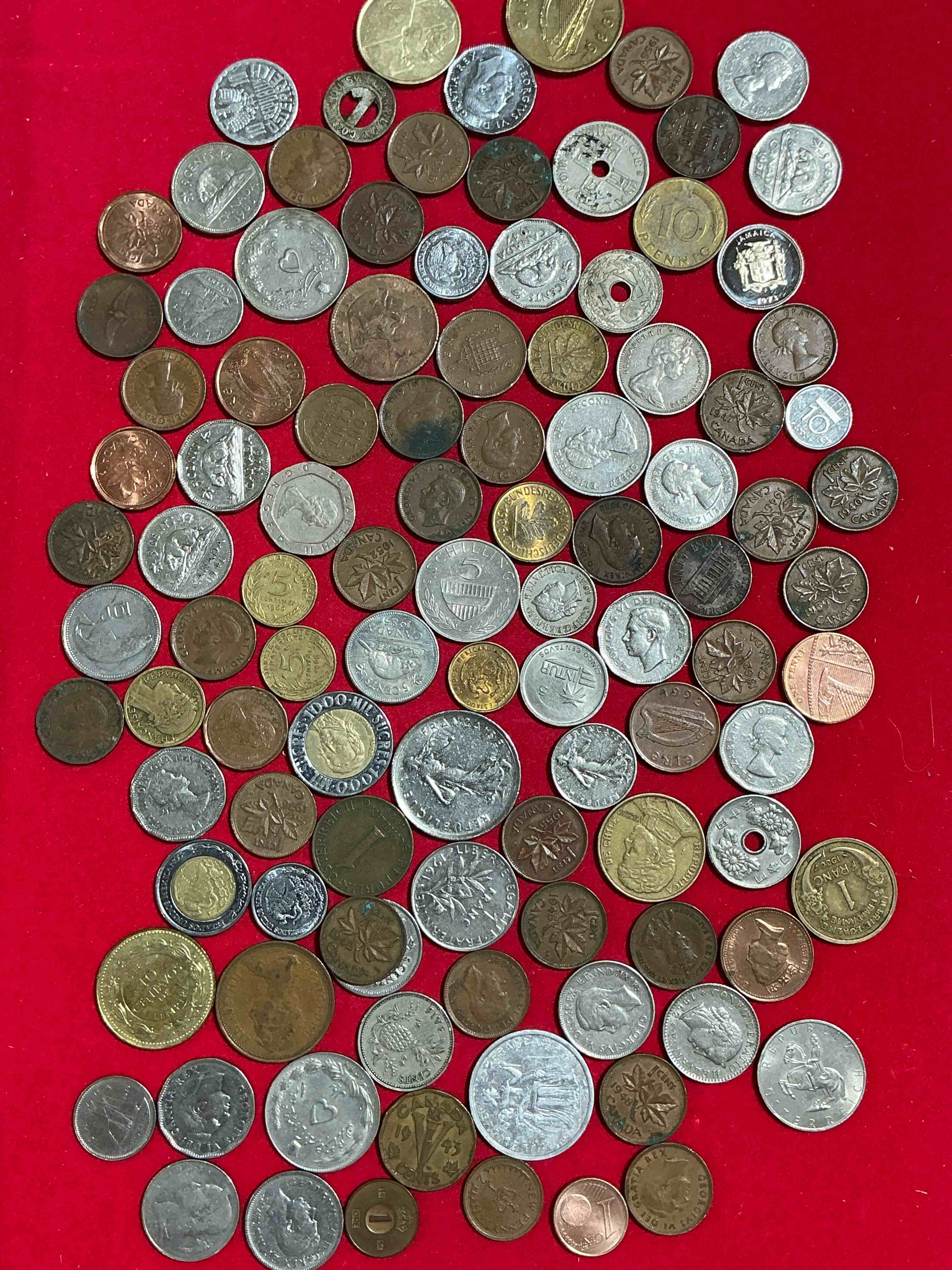 Condition photo showing Good Condition for World Coins, Antique & Vintage! Each Lot Is Unique! Many Different Years, Countries, Sizes & Exotic Places. This Cool Collection Of Antique Coins From Around The World Is Loads Of Fun! Have Fun Identifying Each Coin & Country As A Great Educational Tool! A Great Investment Too!