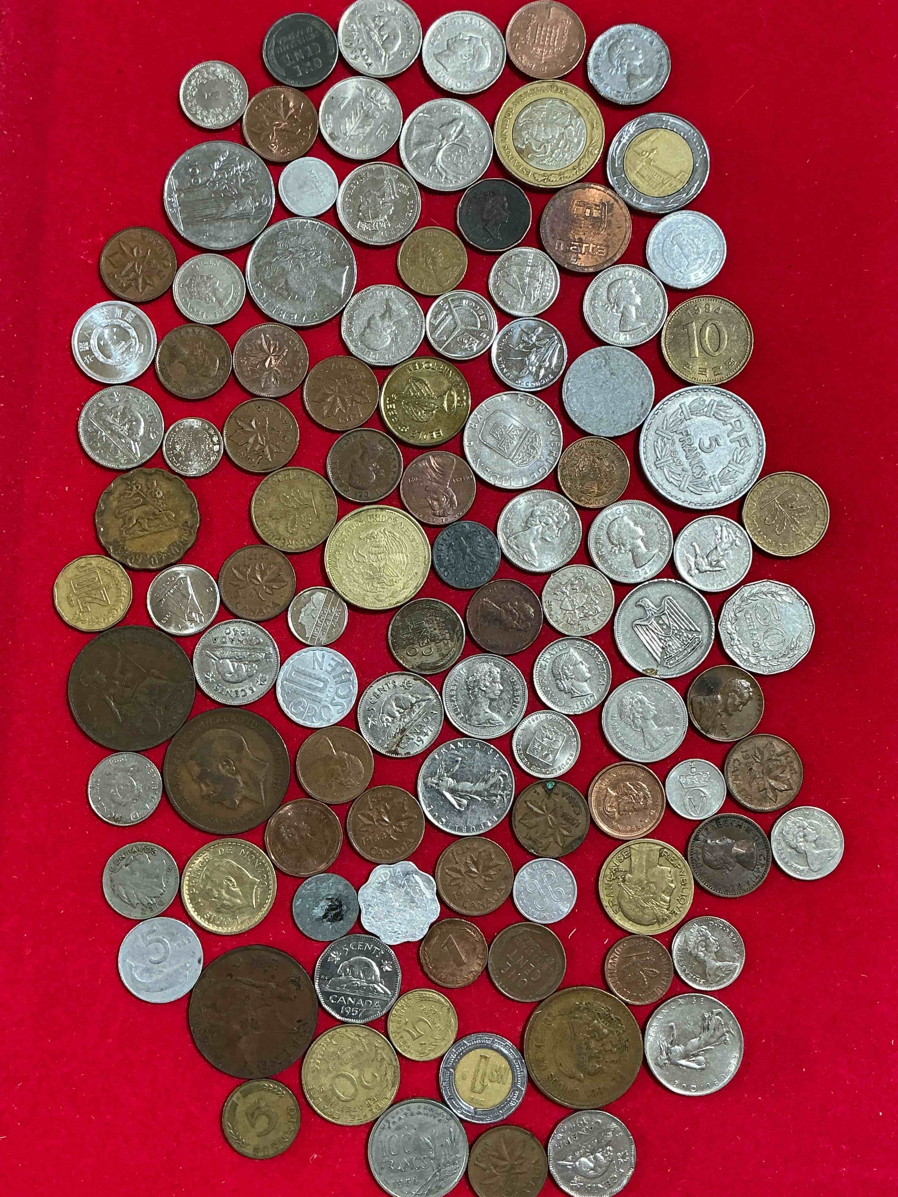Condition photo showing Good Condition for World Coins, Antique & Vintage! Each Lot Is Unique! Many Different Years, Countries, Sizes & Exotic Places. This Cool Collection Of Antique Coins From Around The World Is Loads Of Fun! Have Fun Identifying Each Coin & Country As A Great Educational Tool! A Great Investment Too!
