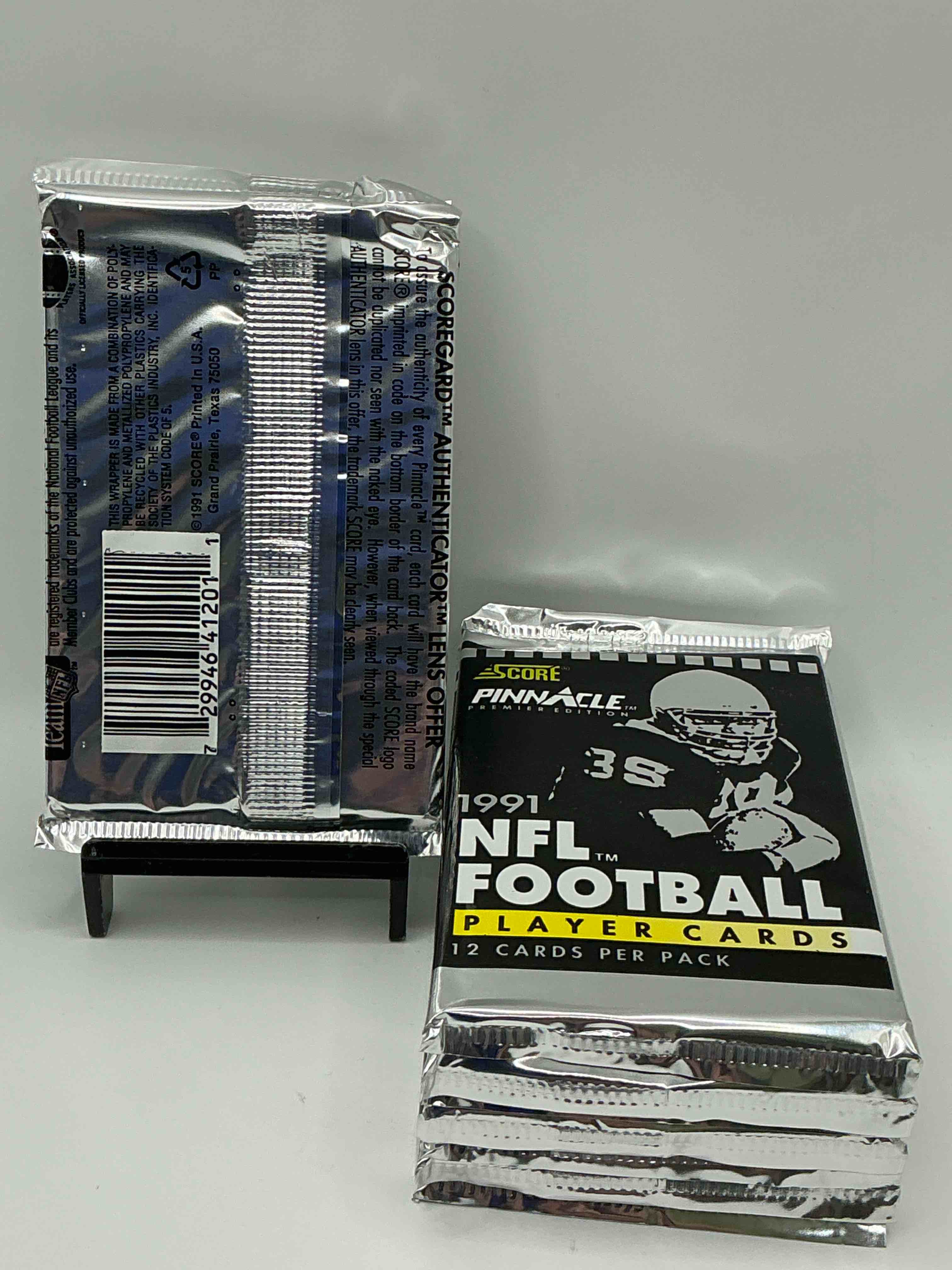 Condition photo showing New/Like New for 1991 Pinnacle Premier Edition Score Unopened Sports Card Packs Direct From Original Box! Search For Valuable Emmitt Smith Cards & Other Stars!
