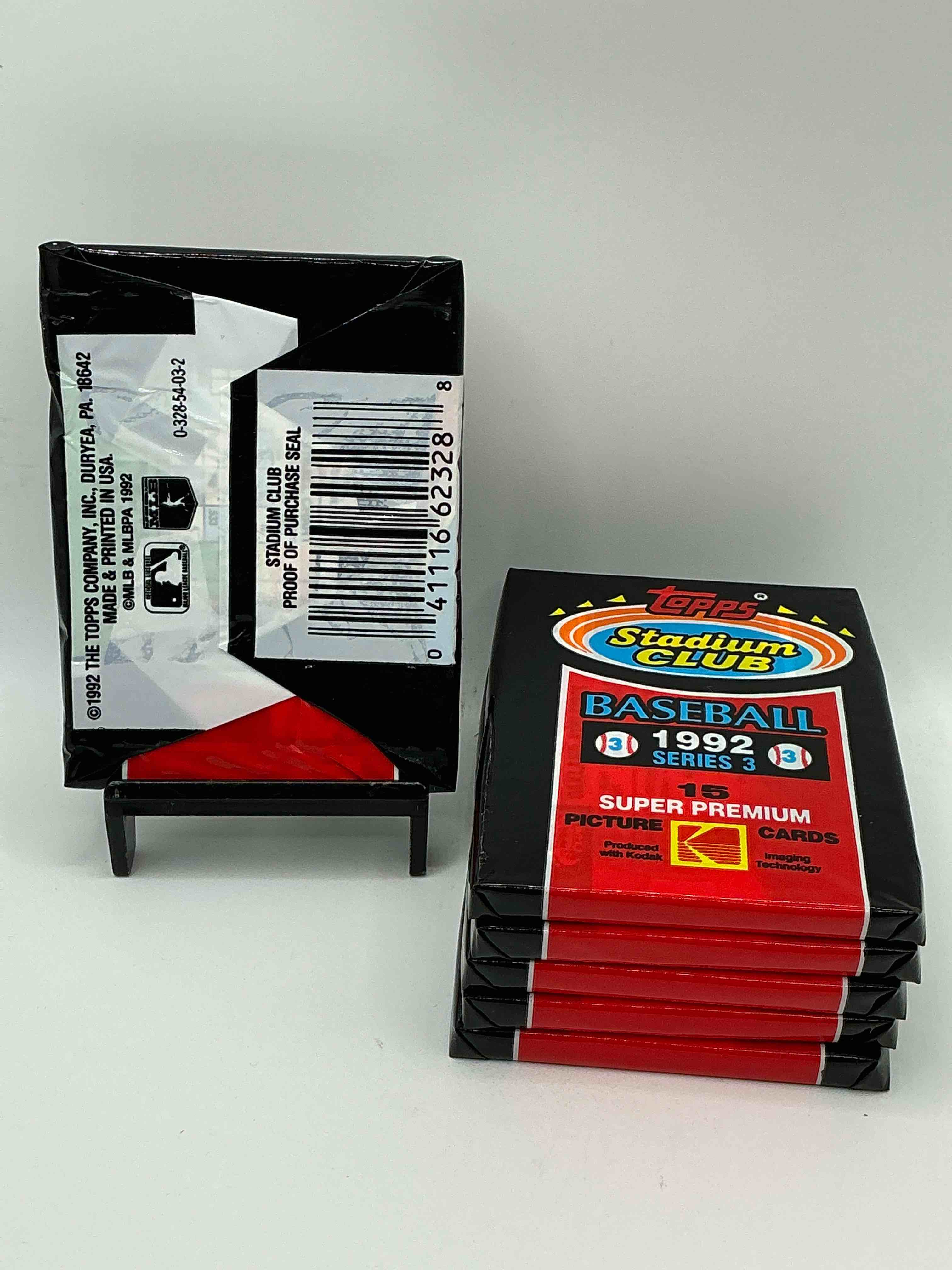 Condition photo showing New/Like New for Ken Griffey Jr!? Frank Thomas!? Baseball Insanity! 1992 Topps Stadium Club Baseball Series III Unopened Packs, Direct From Box! 15 Premium Baseball Cards In Each Pack! Search For Griffey Jr, Nolan Ryan, Frank Thomas & So Much More!Search For 1980's Stars & Hall Of Famers!