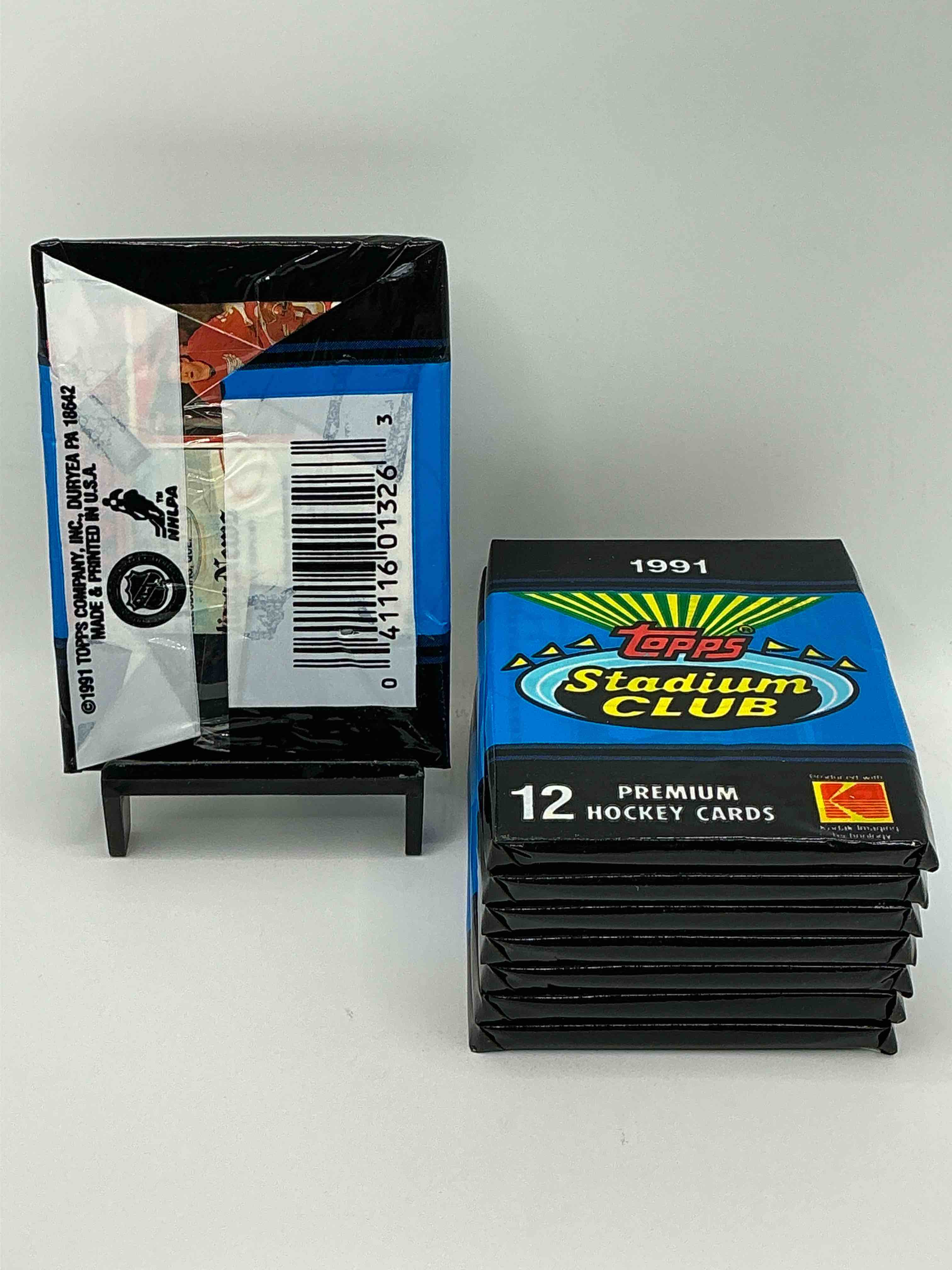 Condition photo showing New/Like New for Wow! 1991-92 NHL Topps Stadium Club Premiere Edition! Look for All Of Your Favorite Stars From The 90’s In These Rare Packs!