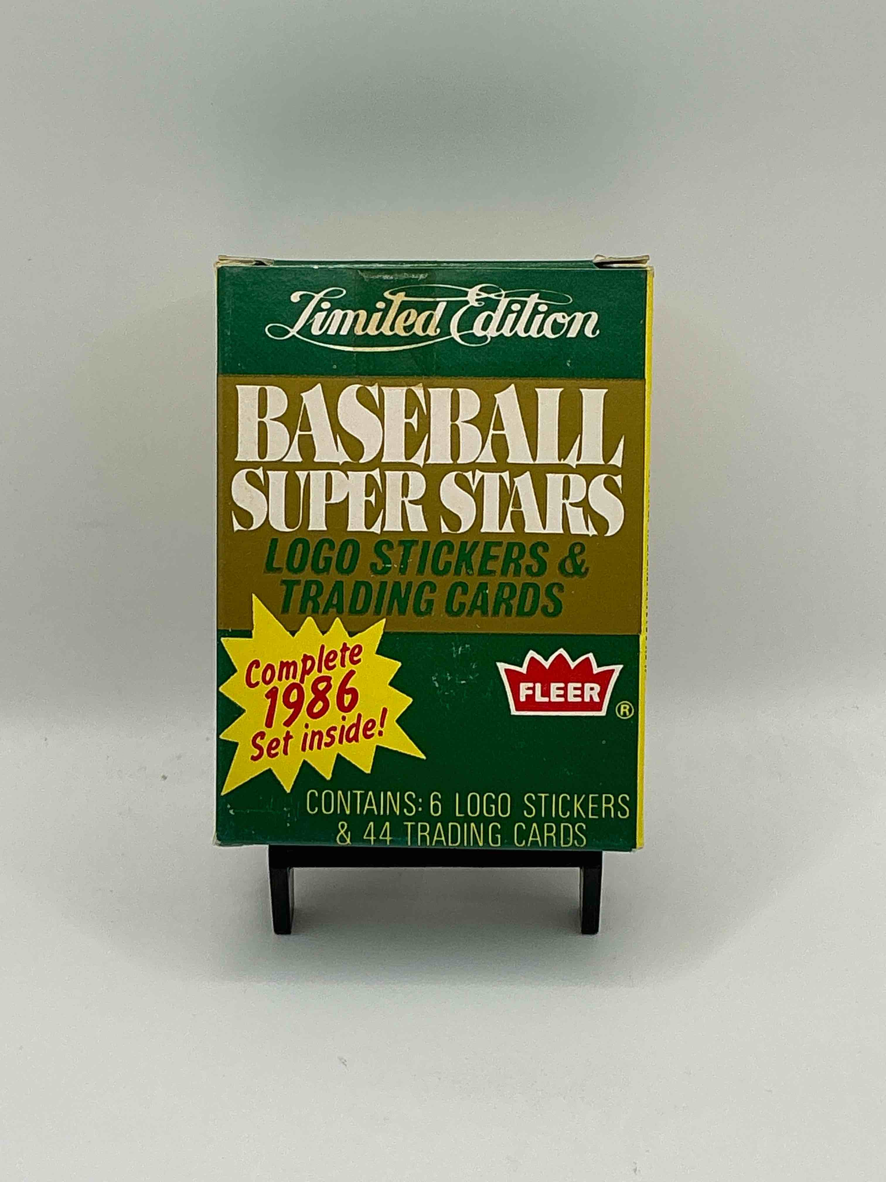 Limited Edition Baseball Super Stars Logo Stickers! Complete 1986 Set Inside! WOW! Unopened! Fleer Complete Set, Wade Boggs, George Brett, Tony Gwynn, Rickey Henderson & More!