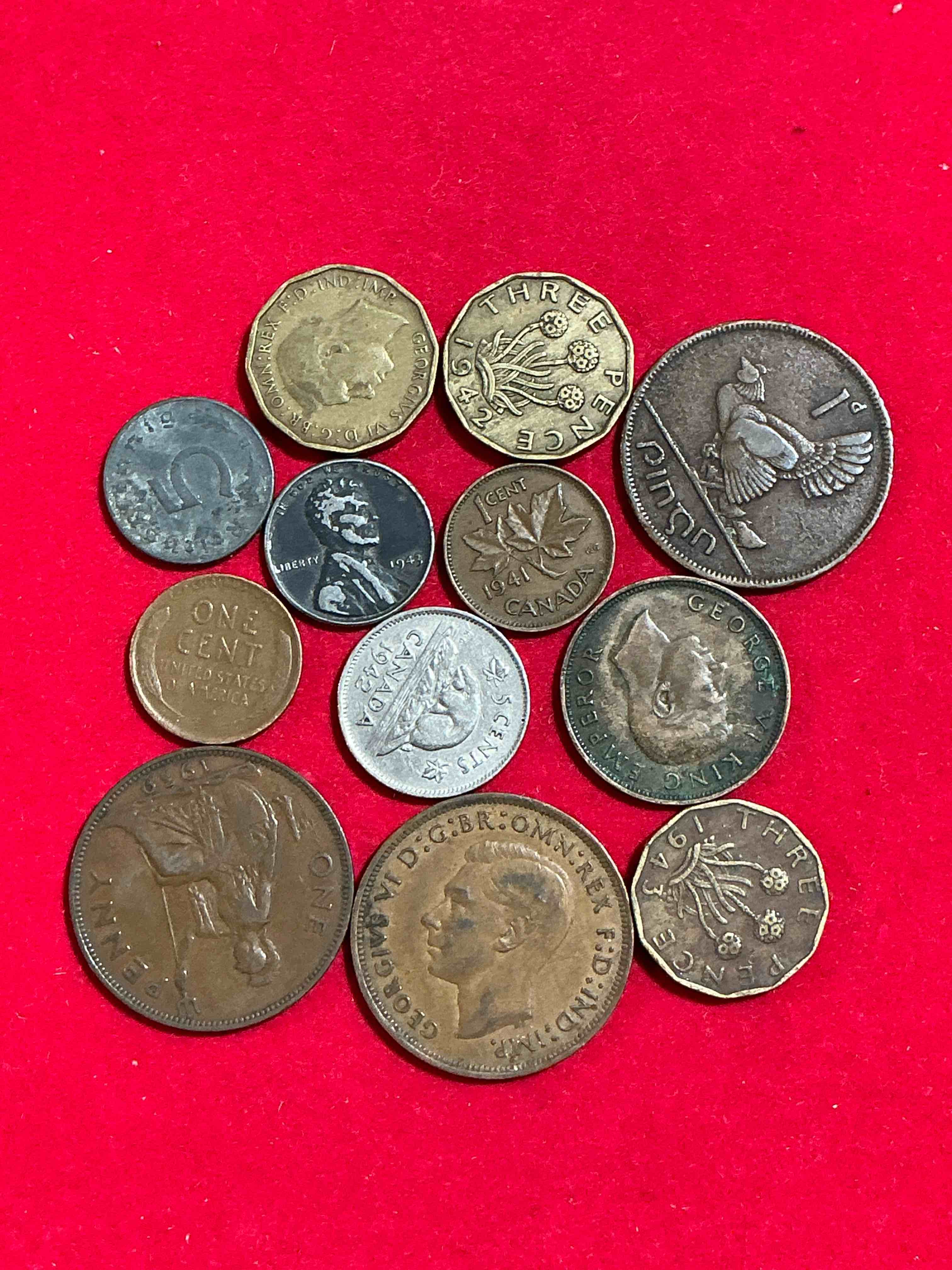 Condition photo showing Good Condition for World War Two Buffs Rejoice! Up For Auction Is An Awesome Collection Of World War II Era Coins (1939-1945) From Around The World! Really Hard To Collect & Find In One Place! Really Cool Pieces Of History!