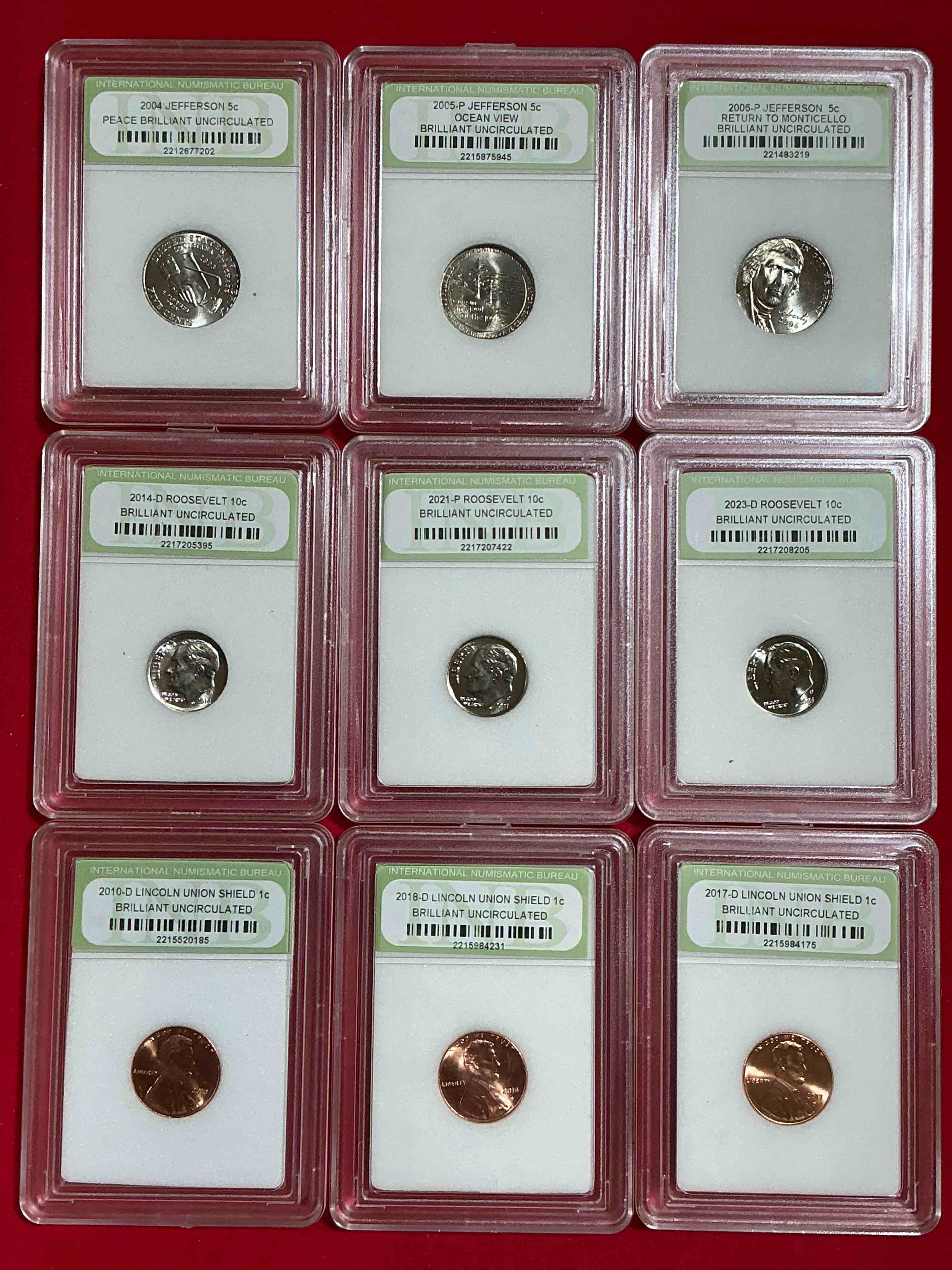 Condition photo showing Good Condition for Collector's Dream! 9 Different Rare, Slabbed U.S. Collector Coins In Certified/Catalogued Protective Slab Cases! A Great Way to Build An Incredible Collection Of Protected, Rare U.S. Coins! Great For The Coin Fan & Collector!
