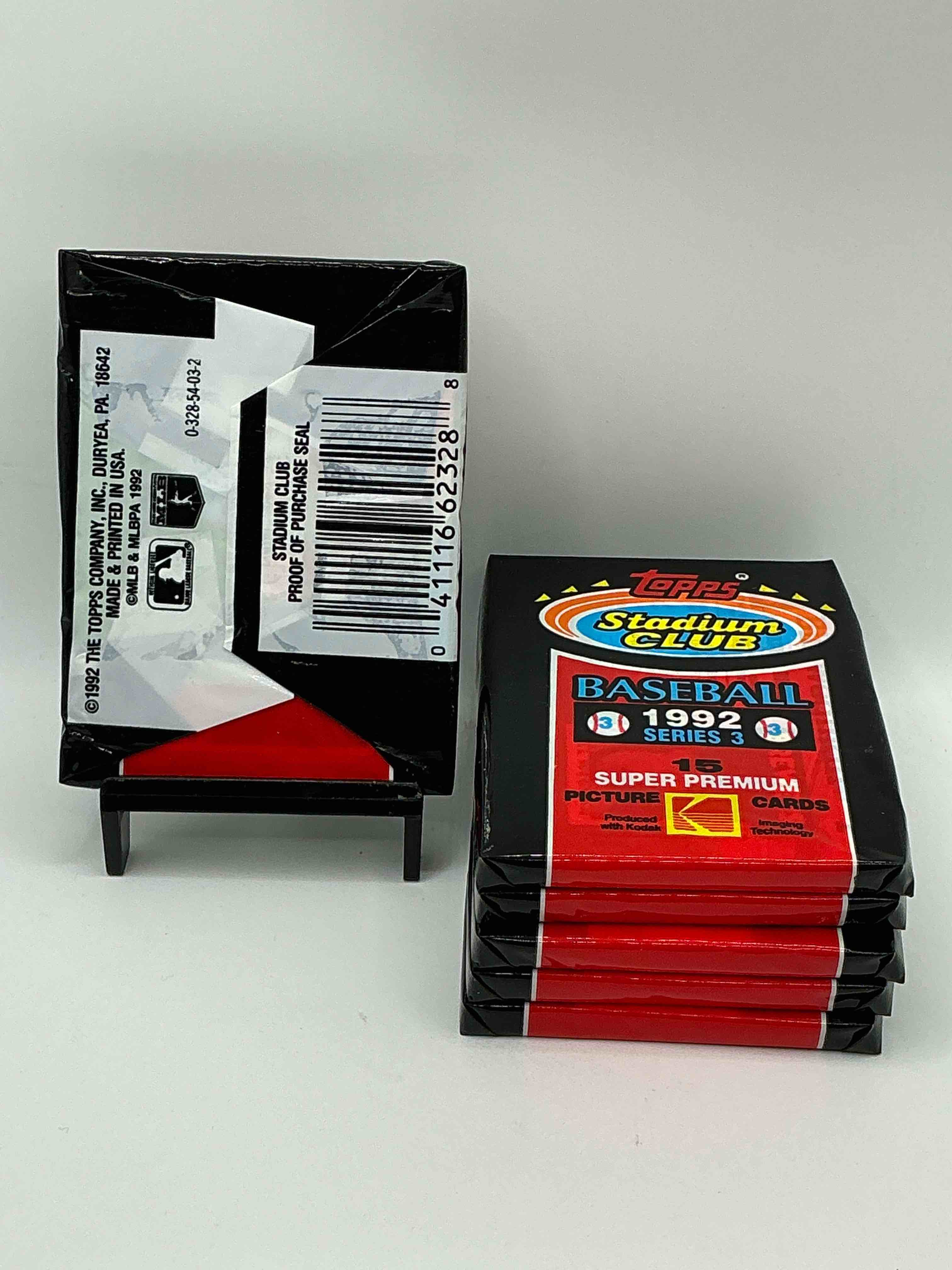 Condition photo showing New/Like New for Ken Griffey Jr!? Frank Thomas!? Baseball Insanity! 1992 Topps Stadium Club Baseball Series III Unopened Packs, Direct From Box! 15 Premium Baseball Cards In Each Pack! Search For Griffey Jr, Nolan Ryan, Frank Thomas & So Much More!Search For 1980's Stars & Hall Of Famers!