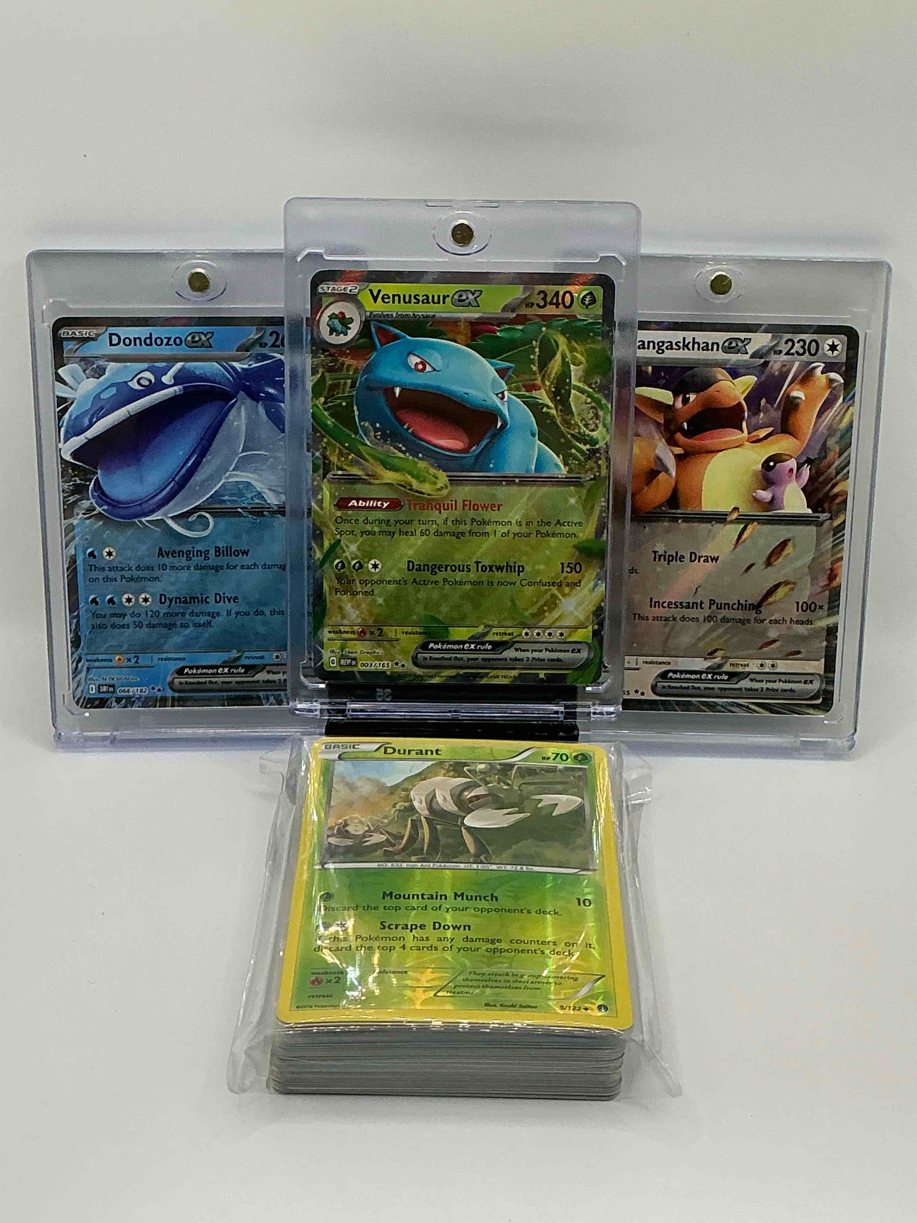 Pokémon Palooza! Silver & Green Tranquil Flower Dangerous Toxwhip Venusaur EX! Silver & Blue Silver Avenging Billow Dynamic Dive Dondozo EX! Silver & Brown Shimmer Triple Draw Incessant Punching Kangaskhan EX! Along With 50 Other Pokémon Heroes, Holos, Legends & Commons!