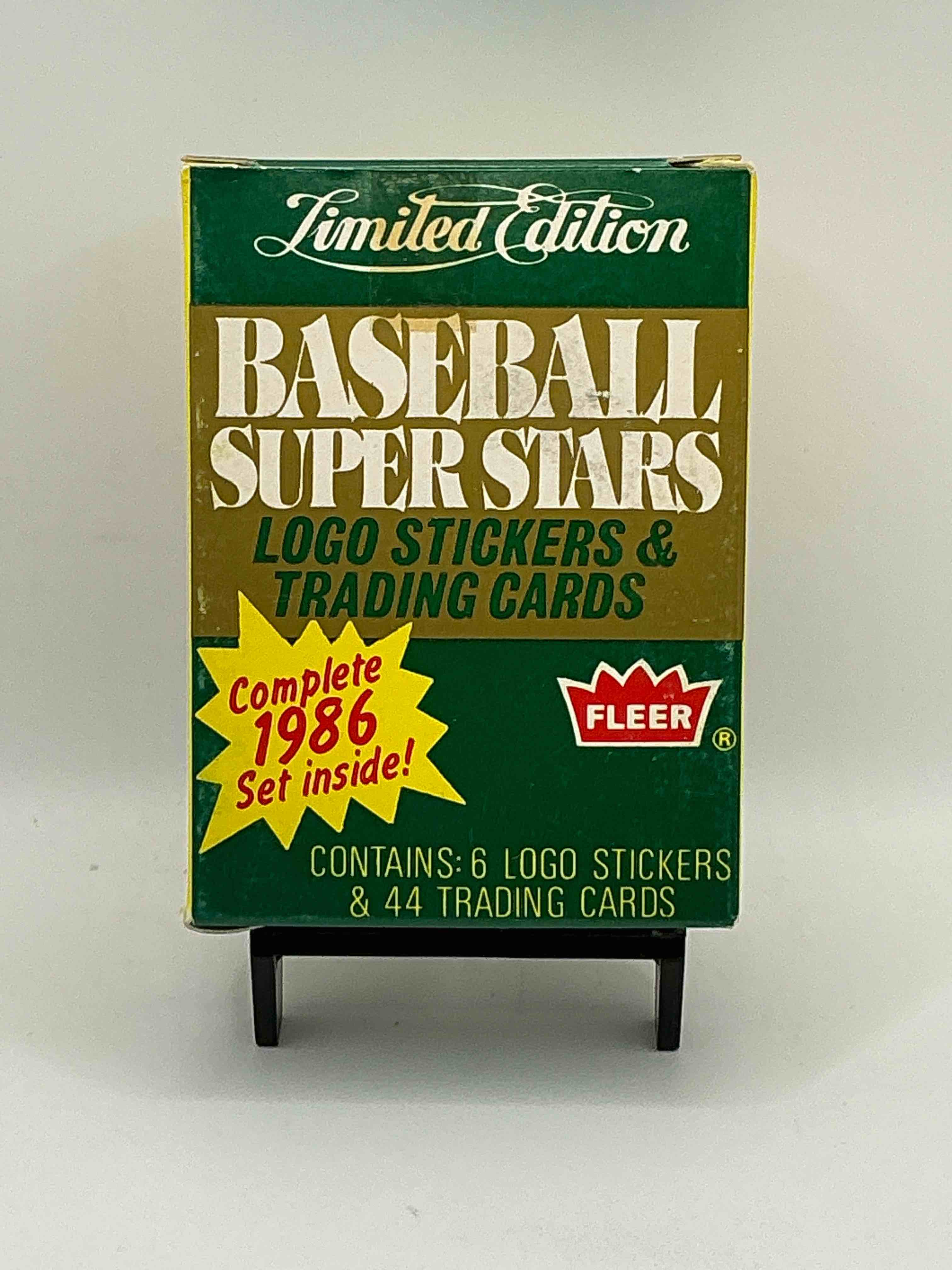Limited Edition Baseball Super Stars Logo Stickers! Complete 1986 Set Inside! WOW! Unopened! Fleer Complete Set, Wade Boggs, George Brett, Tony Gwynn, Rickey Henderson & More!