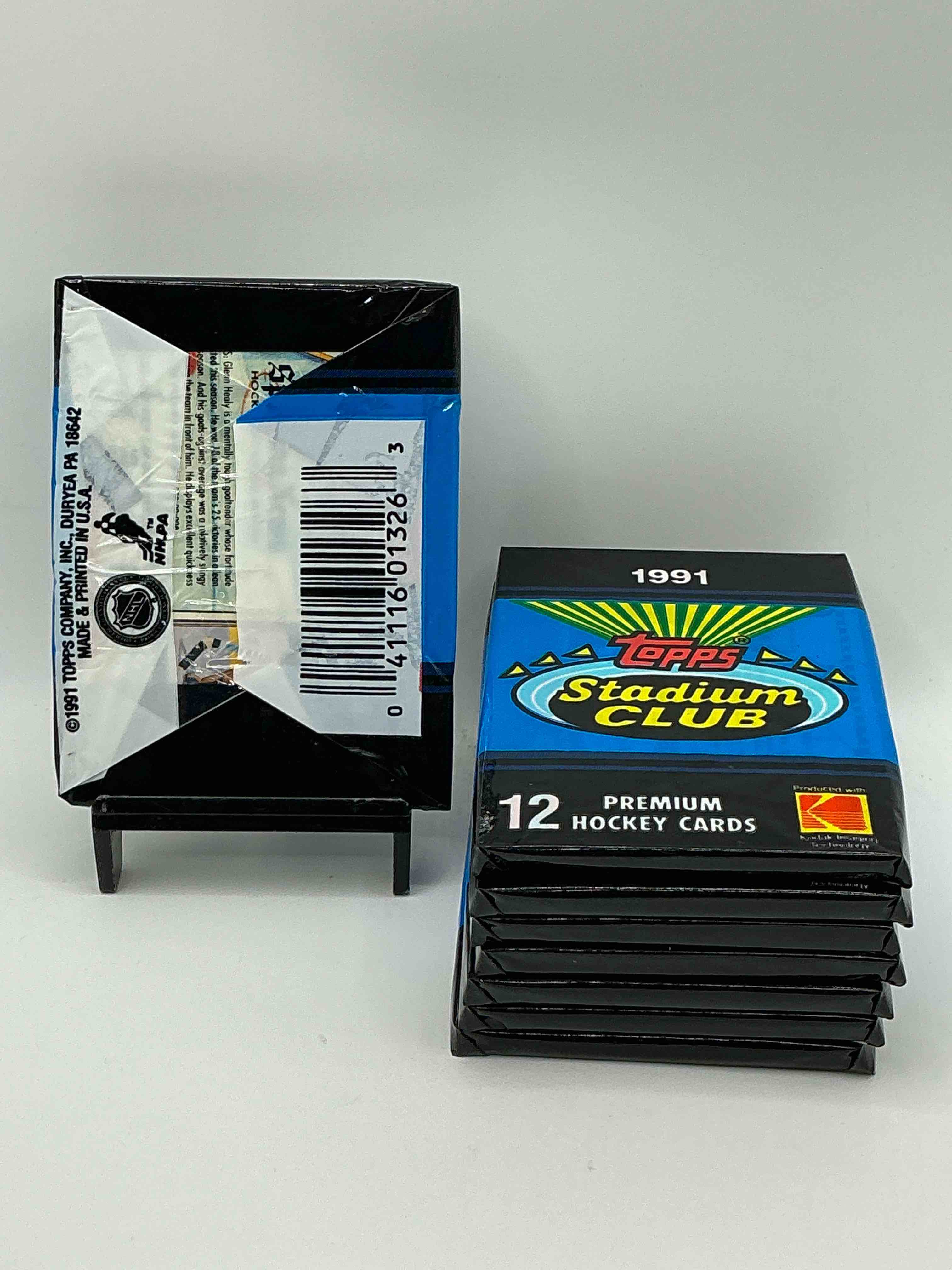 Condition photo showing New/Like New for Wow! 1991-92 NHL Topps Stadium Club Premiere Edition! Look for All Of Your Favorite Stars From The 90’s In These Rare Packs!