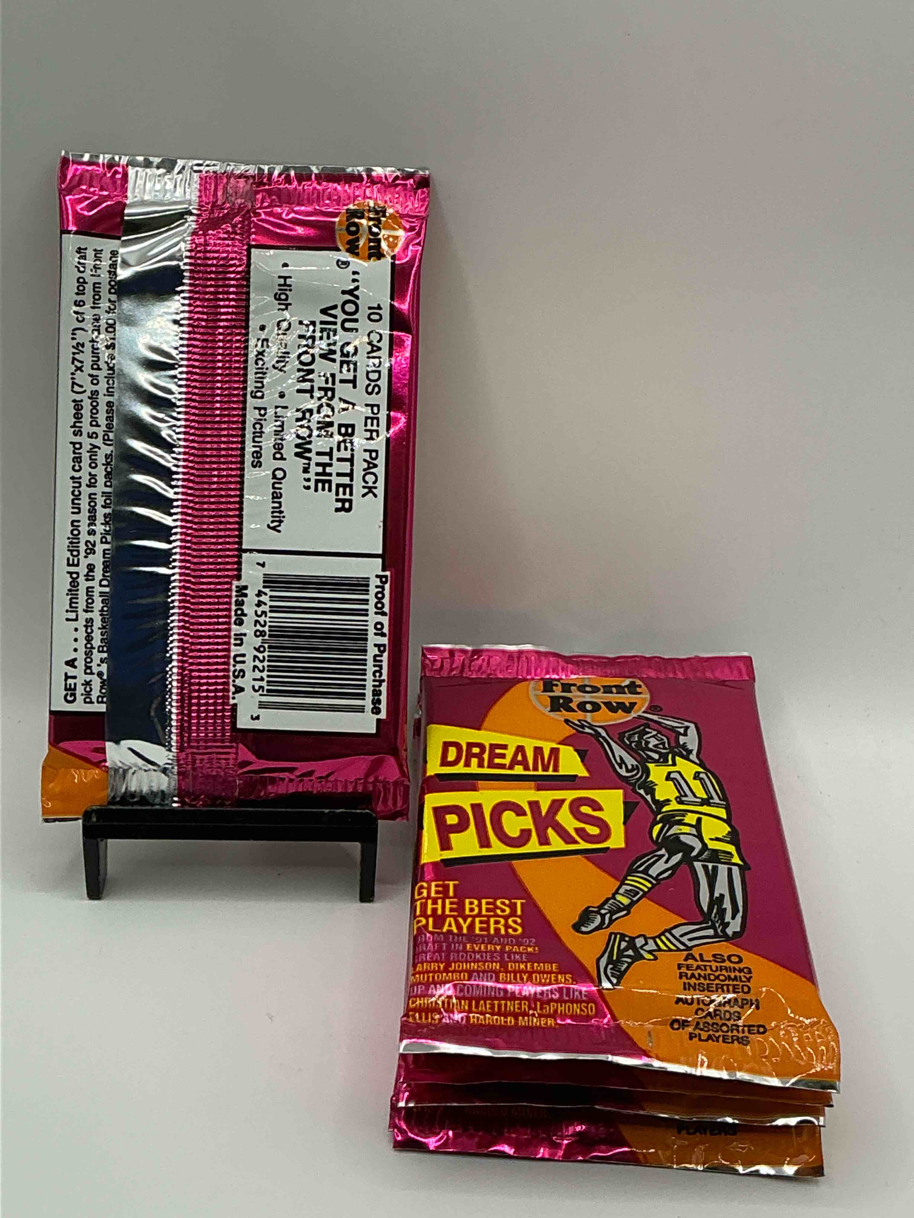 Condition photo showing New/Like New for 1991 Throwback Rarity! Here's Something You've Probably NEVER Seen! 1991 Front Row College Basketball / NBA Unopened Sealed Packs, Direct From Sealed Original Retail Case! Includes Randomly Inserted Rare Autograph Cards! Front Row Was The “Original" College Jersey Card Packs Back In The Day & Has Long Been Defunct. These Cards Are Becoming Serious Collector Items Due To Their Scarcity. These Things Are Serious Rare! Own Some Great Sports Card History & Something You'll Rarely See Again!