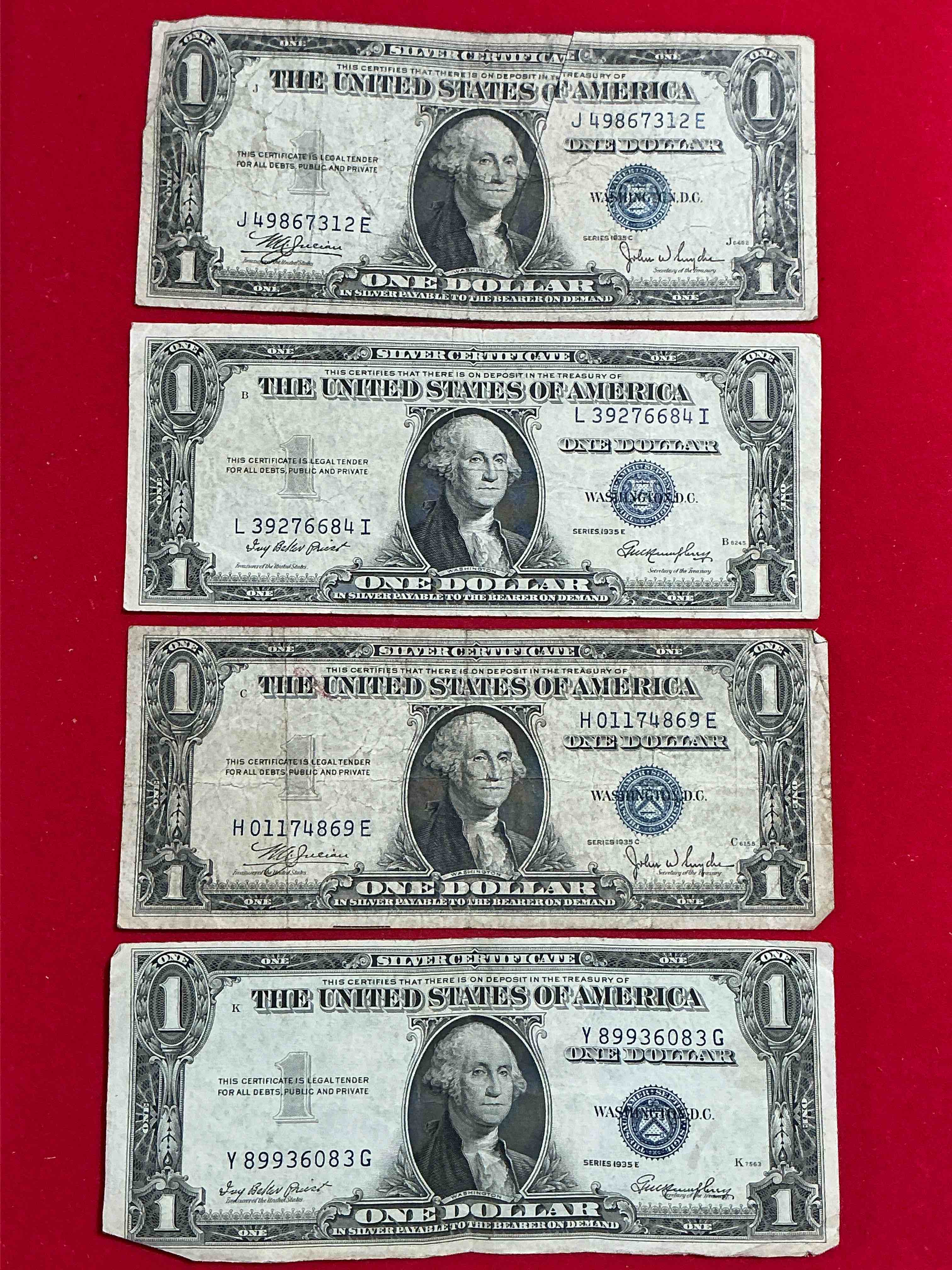 1957 & 1935 Silver Certificates! Did You Know That Prior To 1964 One Dollar U.S. Paper Money Was Actually Redeemable For Silver Dollars?! Wow How Times Have Changed! Silver Certificates Were Produced From 1878 To 1964 & Are Still Considered Legal Tender At Face Value. Here Are Gorgeous, Circulated 1935 & 1957 U.S. One Dollar Silver Certificate, With Highly Collectible "Blue Seal!* Own An Awesome Piece Of History!