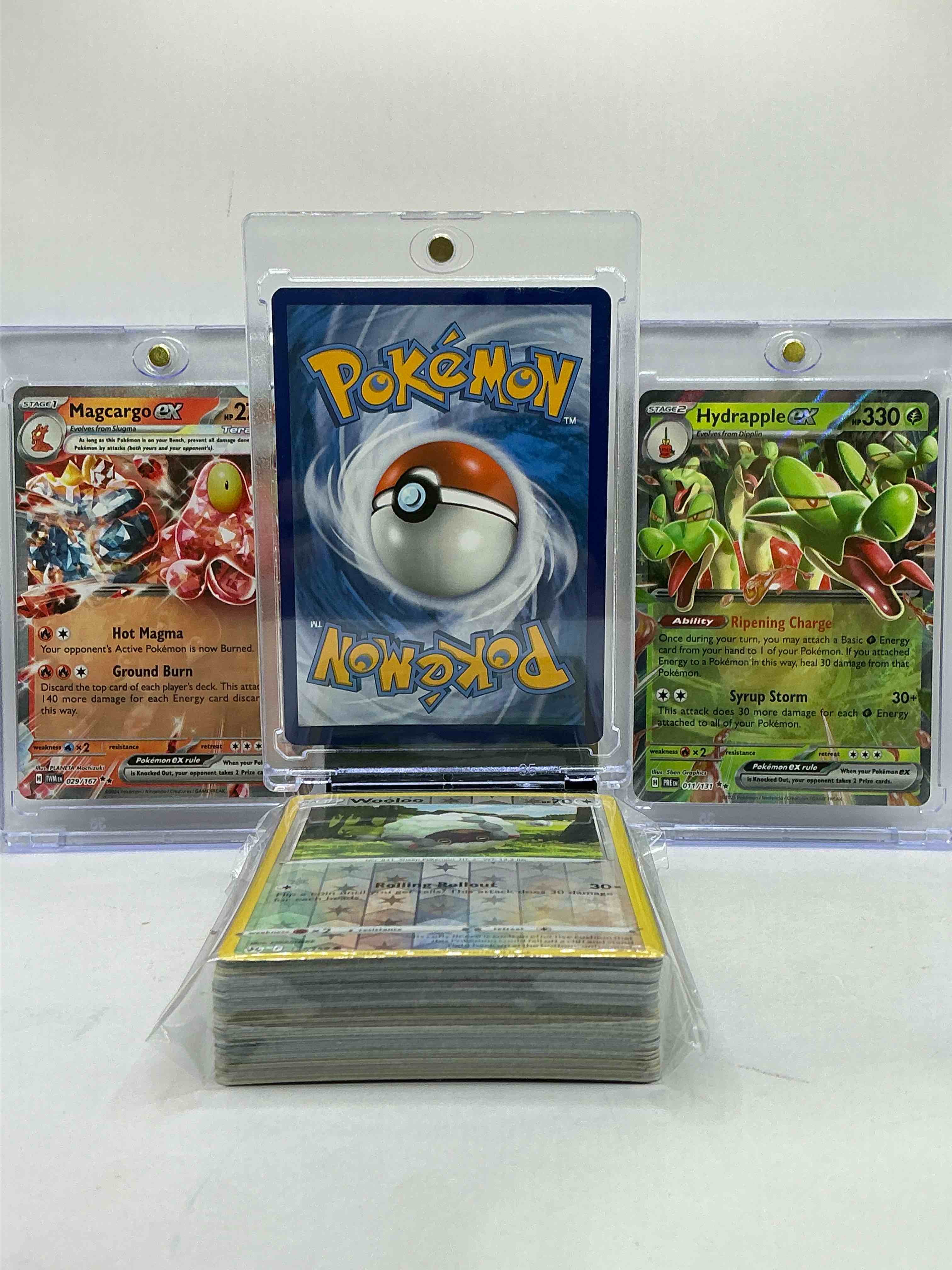 Condition photo showing New/Like New for Pikachu Pokémon Palooza! Hydrapple & Magcargo EX! Insane Trio! Pokémon Party! This 50 Card Lot Includes Commons, Legends, Heroes, Holos & More!
