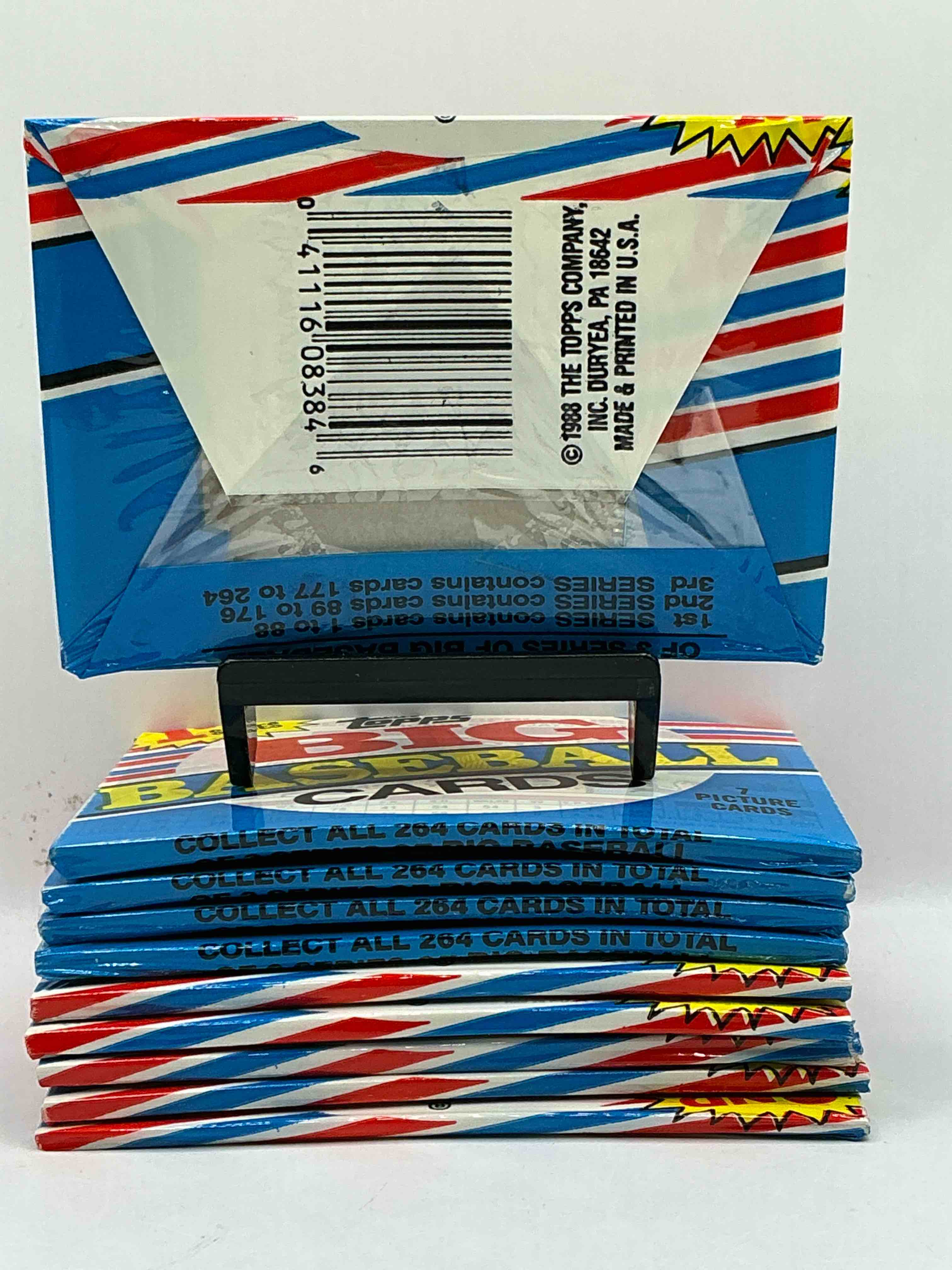 Condition photo showing New/Like New for 1988 Topps Big Baseball Sealed Card Packs Direct From Original Retail Case. Getting Harder & Harder To Find! Search For Bo Jackson, Roger Clemons & Tons Of 80's Stars In These Fun Cards You Rarely See!