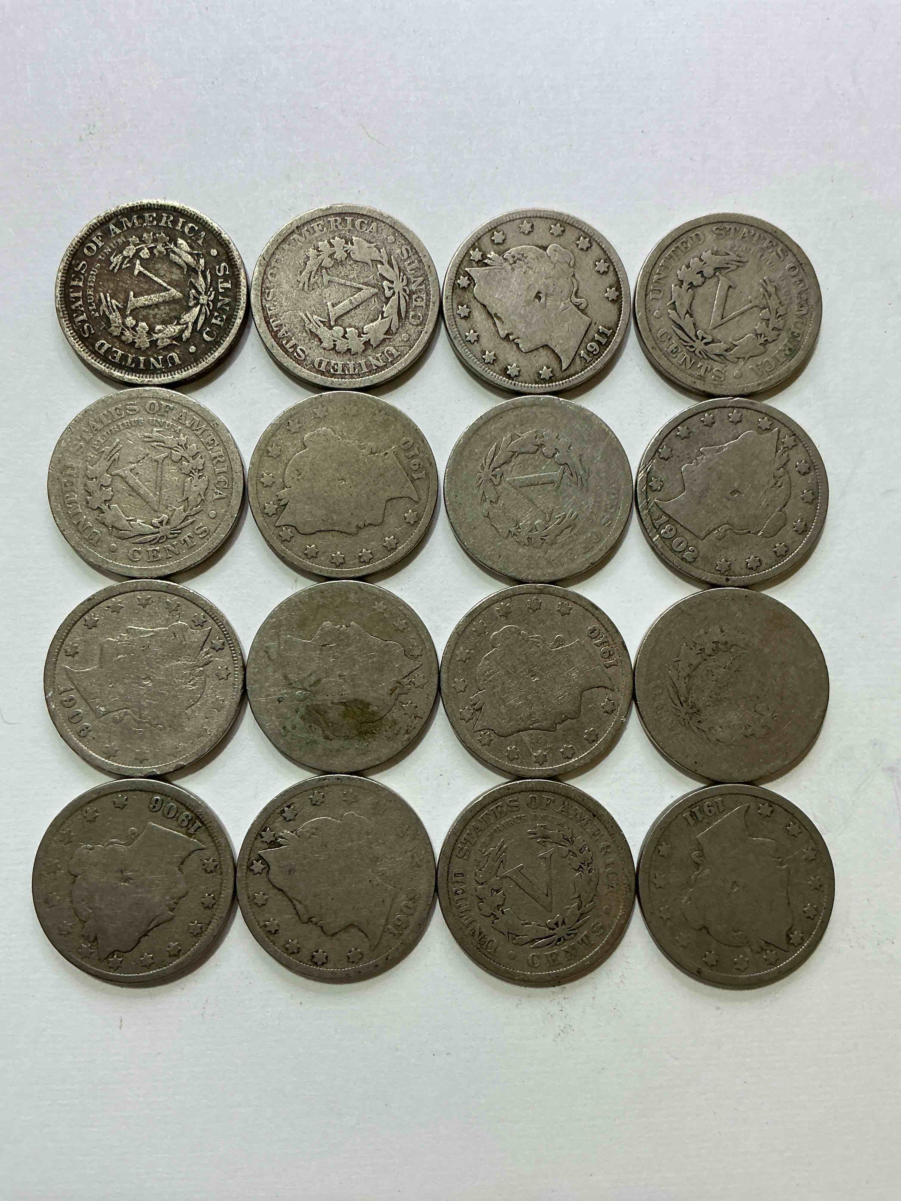 Condition photo showing Good Condition for Antique U.S. V Nickels! Think Of The History These Coins Have Seen!, Liberty Head V Nickels Were Minted Up Until 1913 & Were The Style Of Nickels Before Buffalo Nickels. Own Some Cool Pieces Of History! Rare To See These Coins With The "Date On" In Circulated Condition!