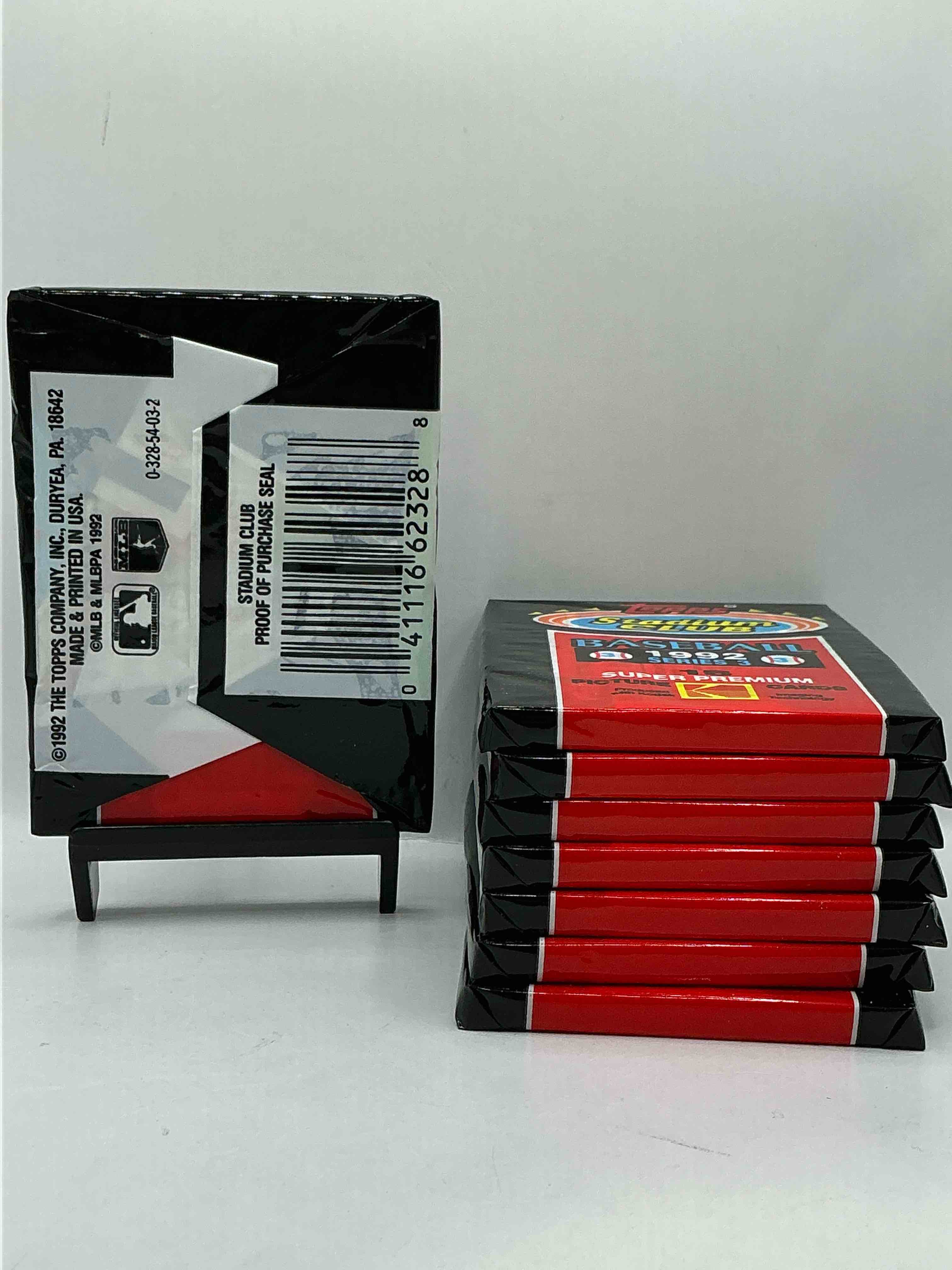 Condition photo showing New/Like New for Ken Griffey Jr!? Frank Thomas!? Baseball Insanity! 1992 Topps Stadium Club Baseball Series III Unopened Packs, Direct From Box! 15 Premium Baseball Cards In Each Pack! Search For Griffey Jr, Nolan Ryan, Frank Thomas & So Much More!Search For 1980's Stars & Hall Of Famers!