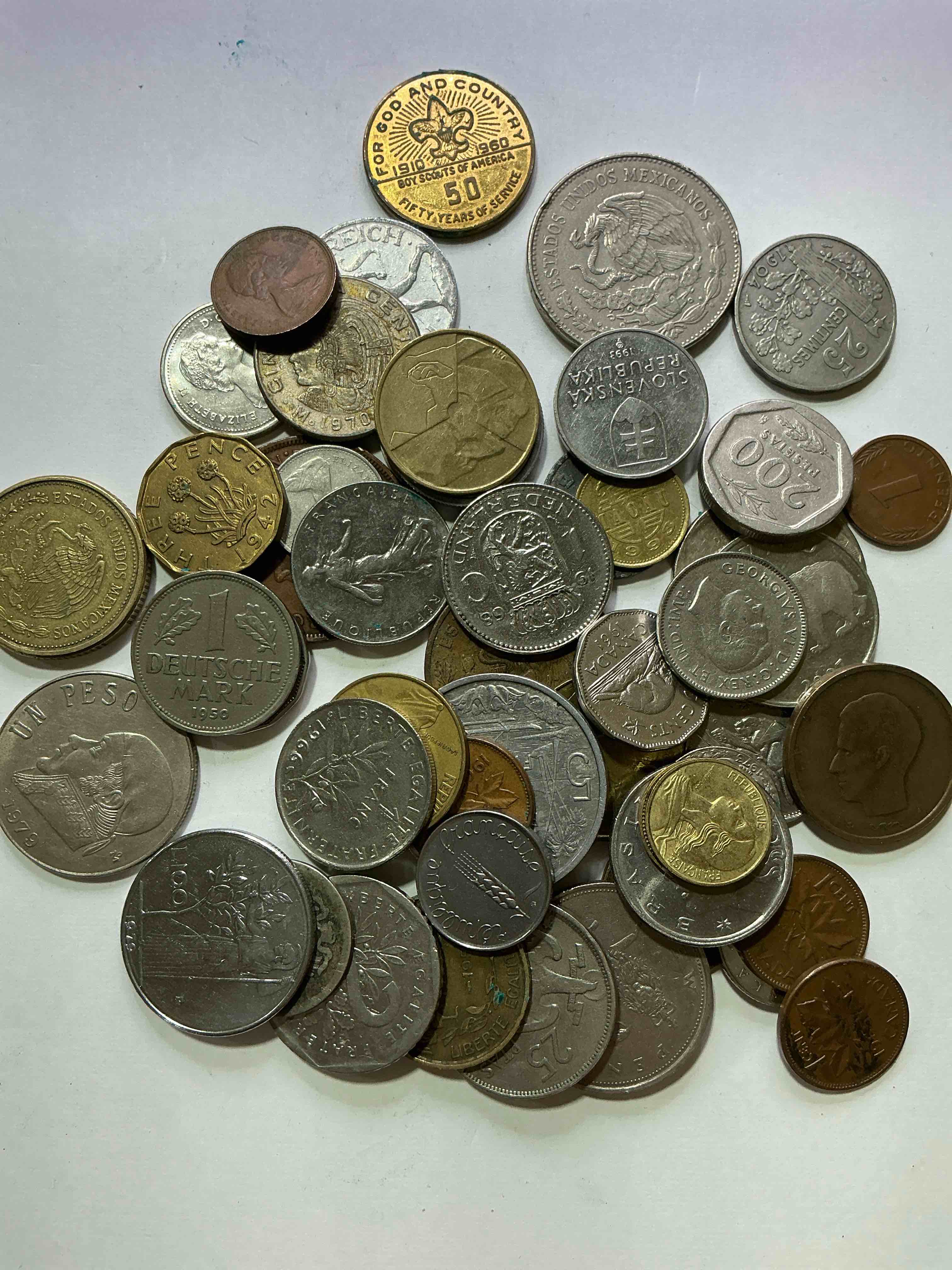 Condition photo showing Good Condition for World Coins, Antique & Vintage! Each Lot Is Unique! Many Different Years, Countries, Sizes & Exotic Places. This Cool Collection Of Antique Coins From Around The World Is Loads Of Fun! Have Fun Identifying Each Coin & Country As A Great Educational Tool! A Great Investment Too!