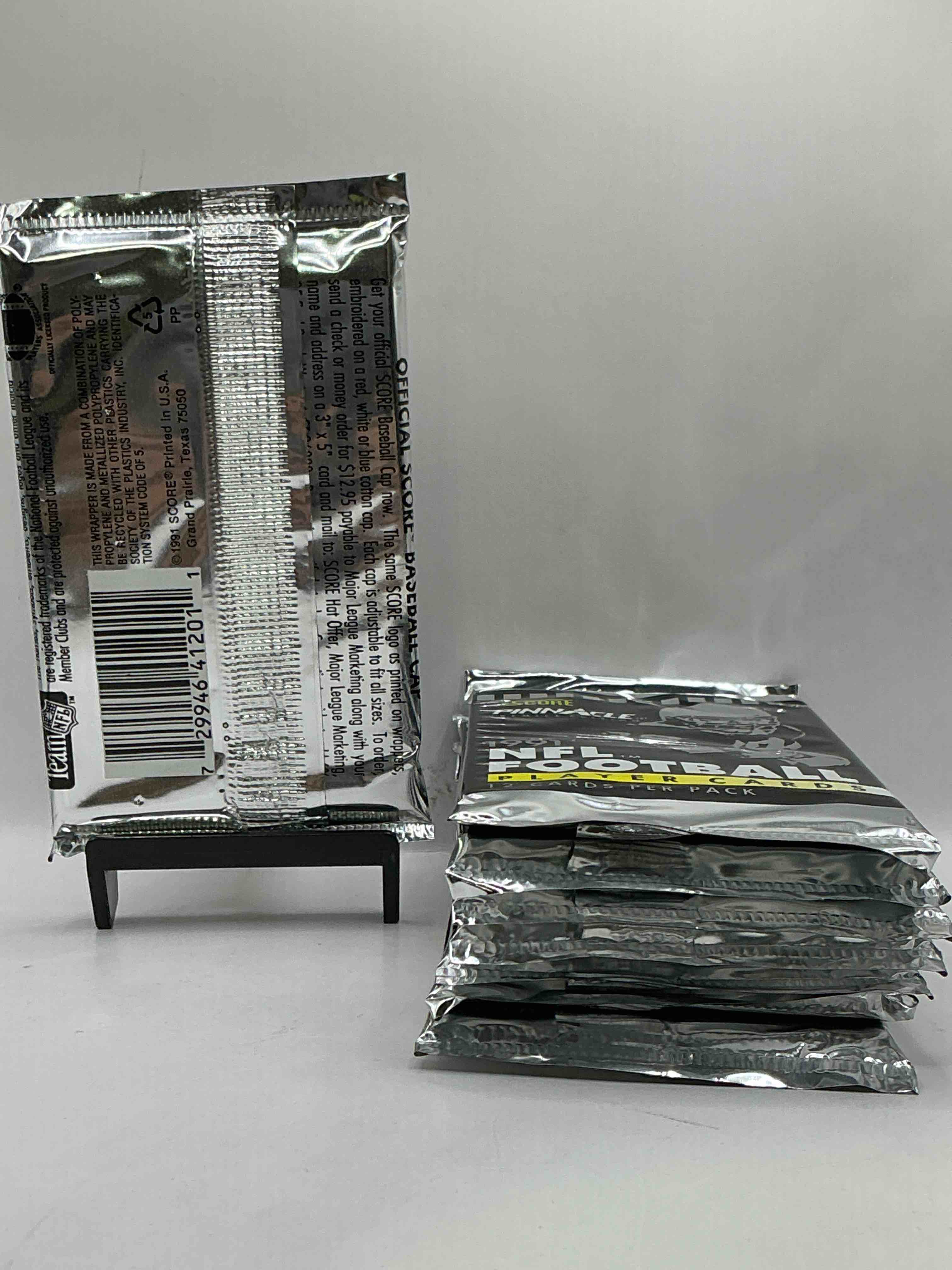 Condition photo showing New/Like New for 1991 Pinnacle Premier Edition Score Unopened Sports Card Packs Direct From Original Box! Search For Valuable Emmitt Smith Cards & Other Stars!