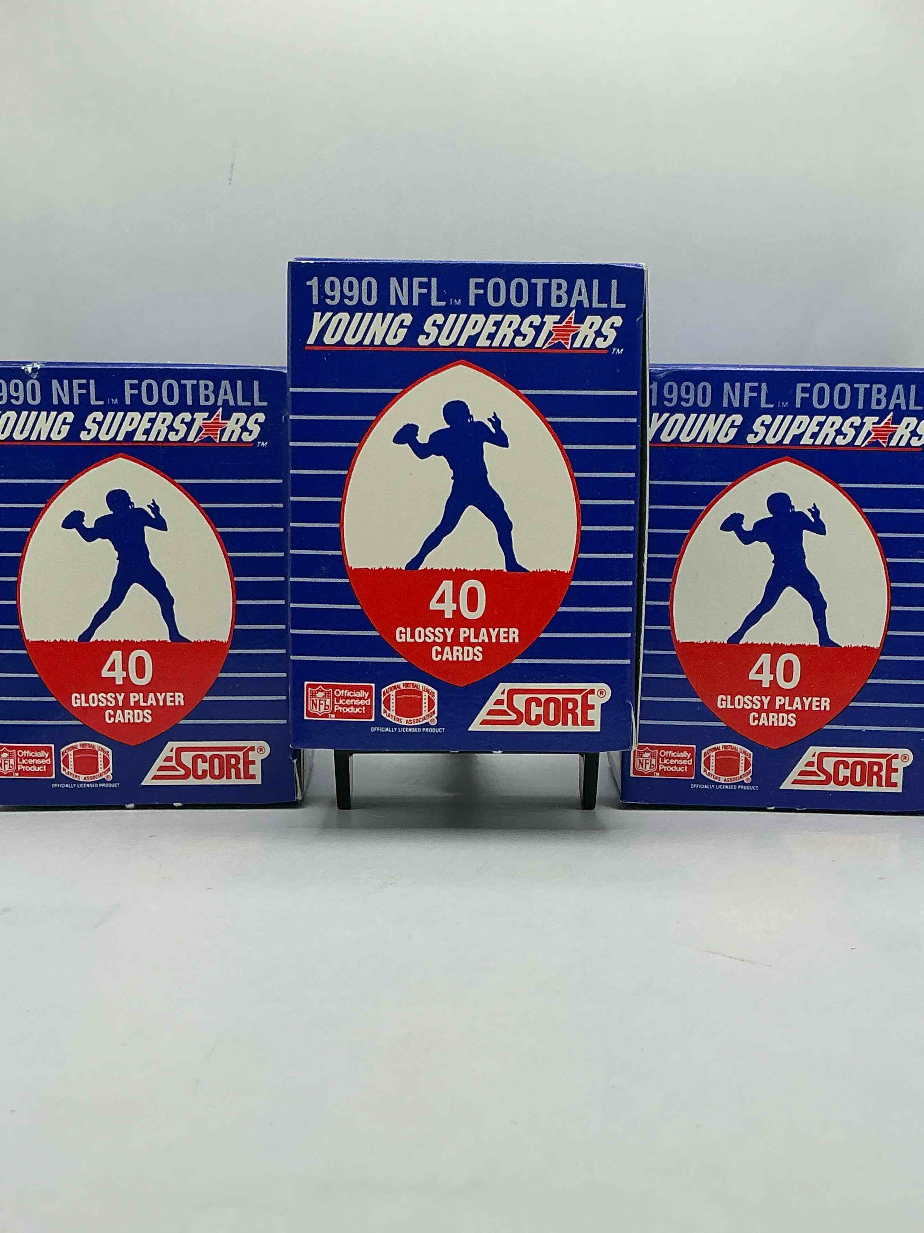 1990 Score NFL Football Young Superstars! Barry Sanders, Troy Aikman, Derrick Thomas, Sterling Sharpe, Ickey Woods, Andre Reed & More! Awesome Score Boxes!