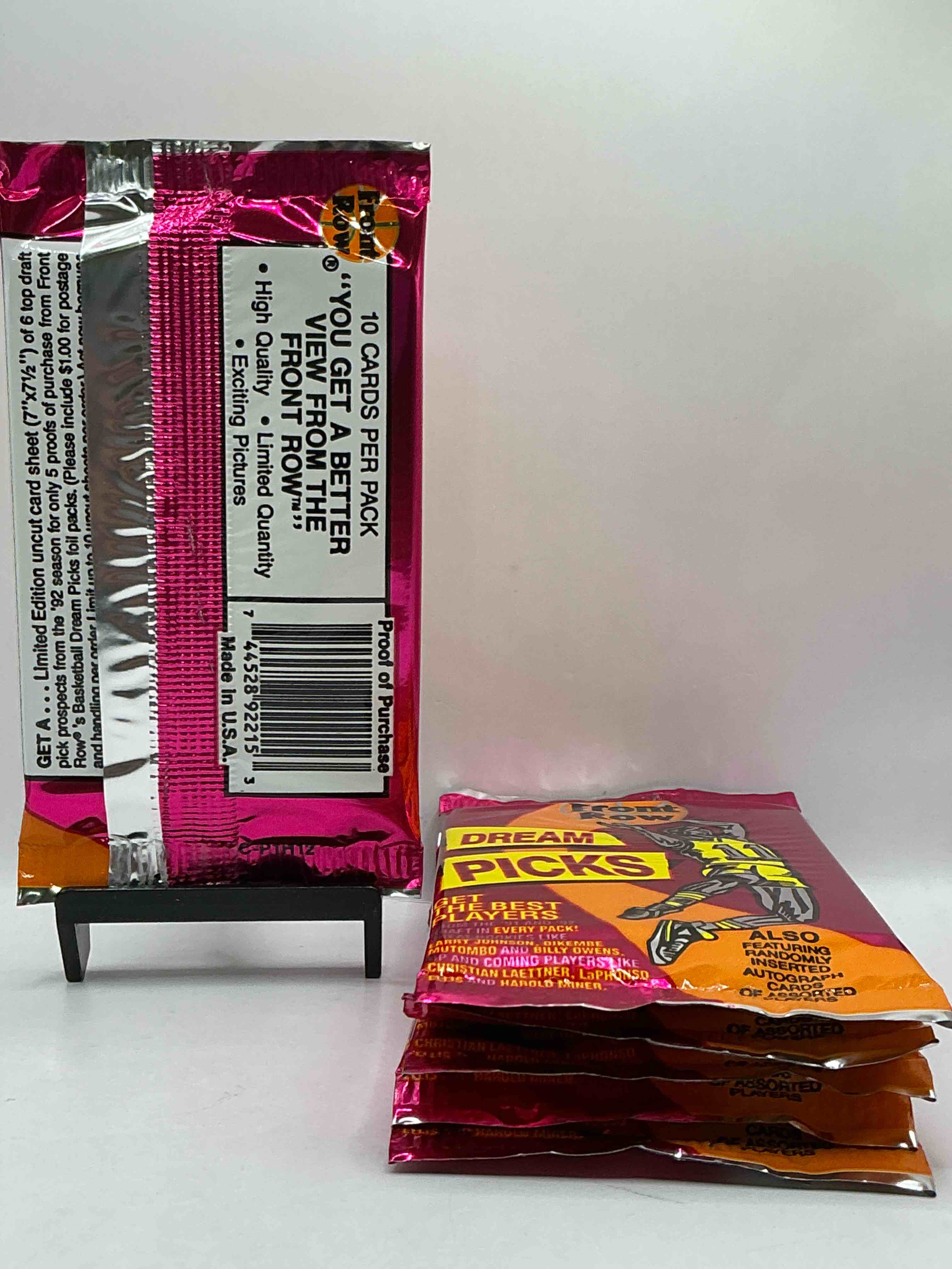 Condition photo showing New/Like New for 1991 Throwback Rarity! Here's Something You've Probably NEVER Seen! 1991 Front Row College Basketball / NBA Unopened Sealed Packs, Direct From Sealed Original Retail Case! Includes Randomly Inserted Rare Autograph Cards! Front Row Was The “Original" College Jersey Card Packs Back In The Day & Has Long Been Defunct. These Cards Are Becoming Serious Collector Items Due To Their Scarcity. These Things Are Serious Rare! Own Some Great Sports Card History & Something You'll Rarely See Again!